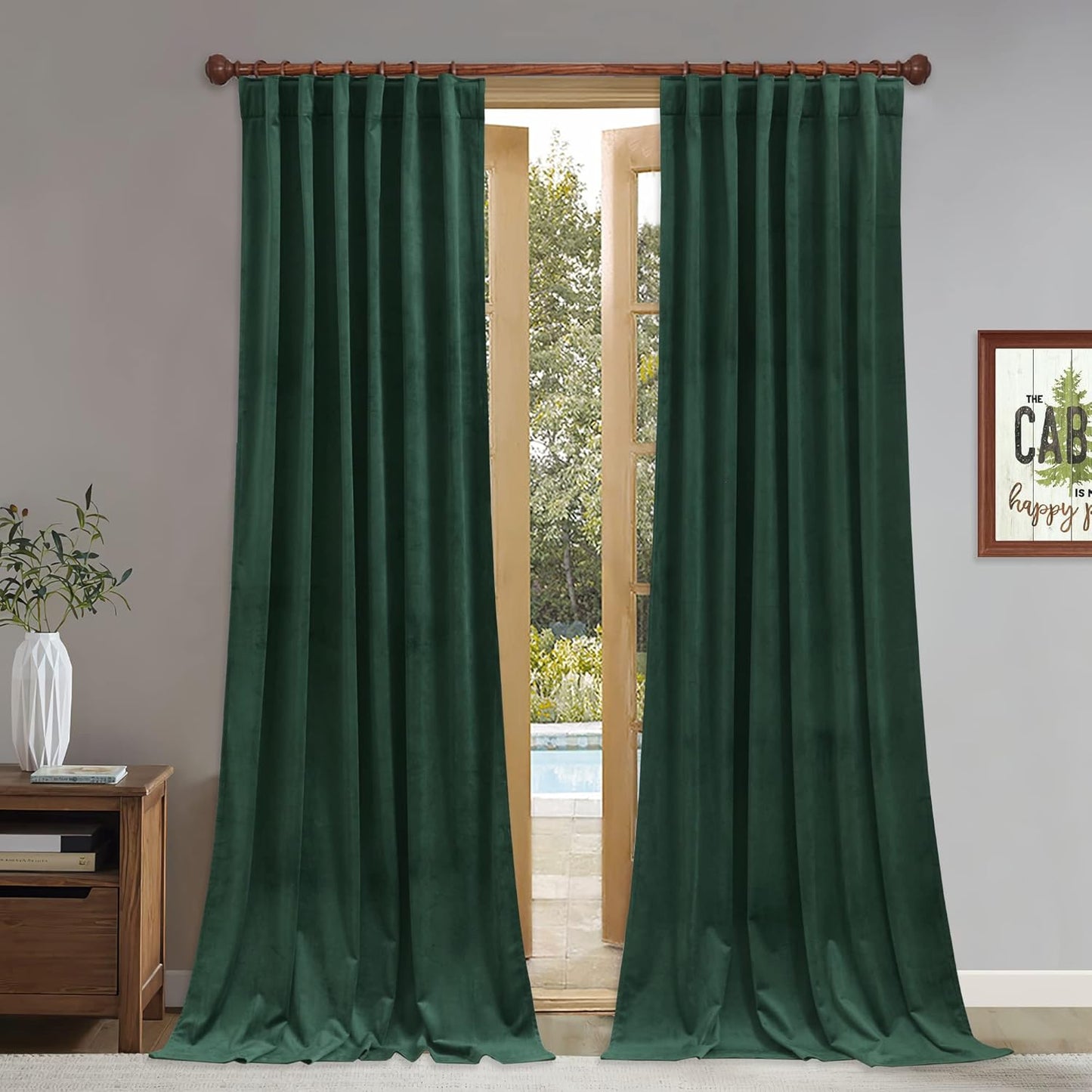StangH Green Velvet Blackout Curtains for Luxury Home Decor