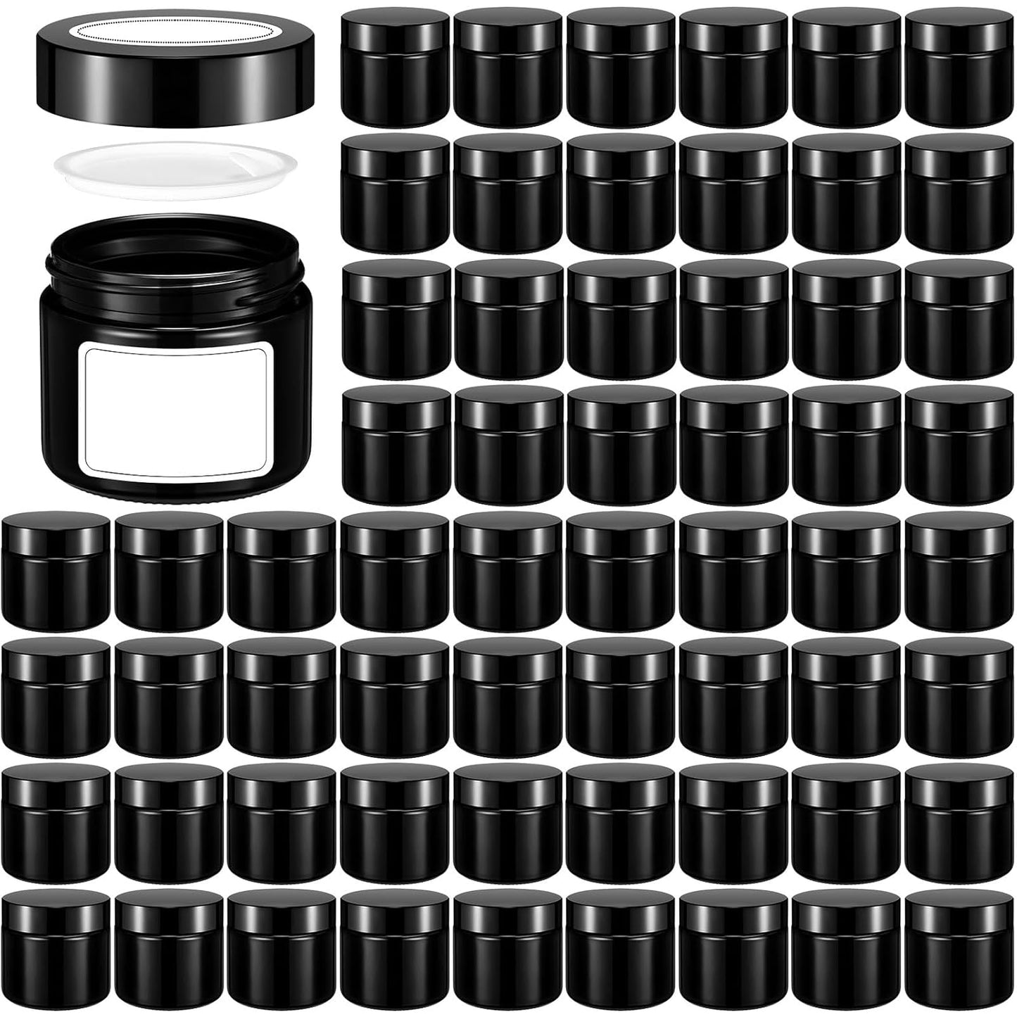 60 Pcs 2 oz Glass Jars with Lids for Travel and Storage
