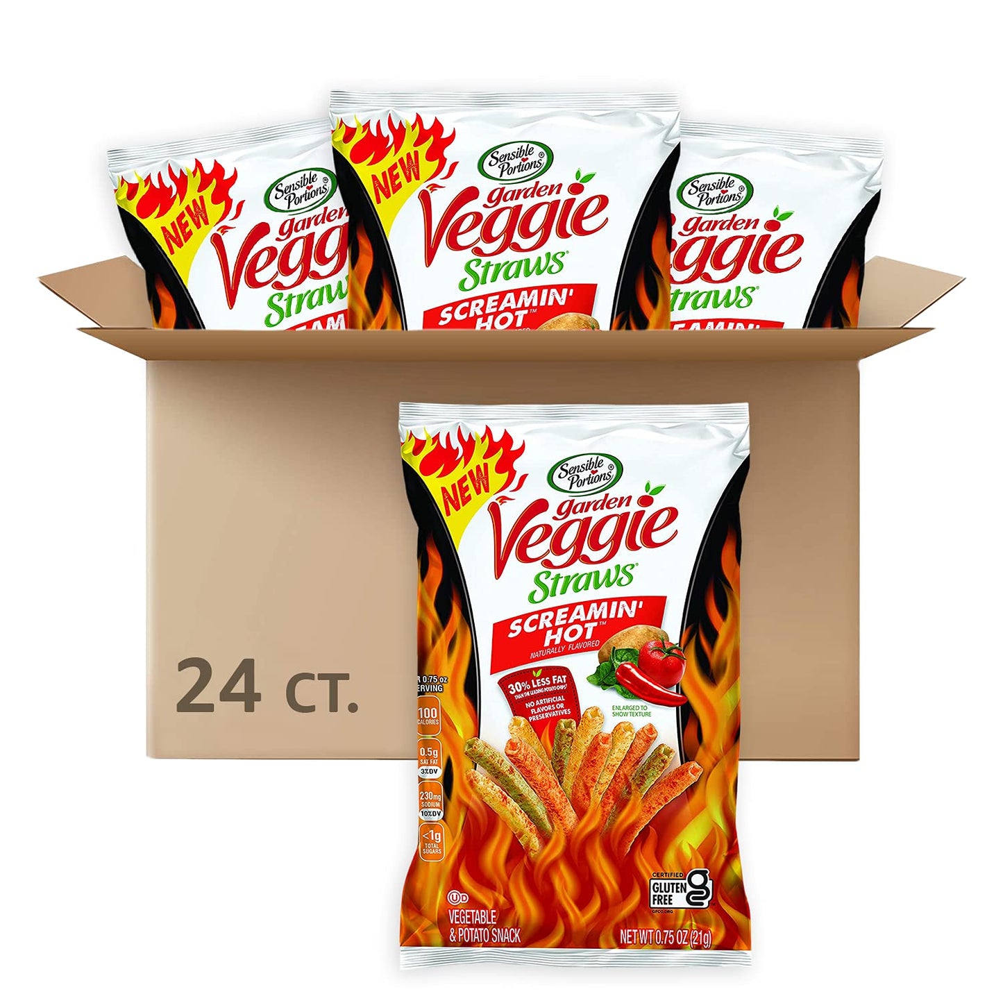 Sensible Portions Garden Veggie Straws Screamin' Hot Snack Review