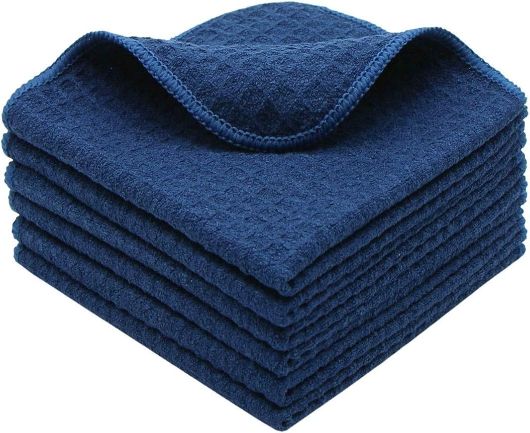 VeraSong Navy Blue Microfiber Cloths - Ultra Absorbent 6 Pack