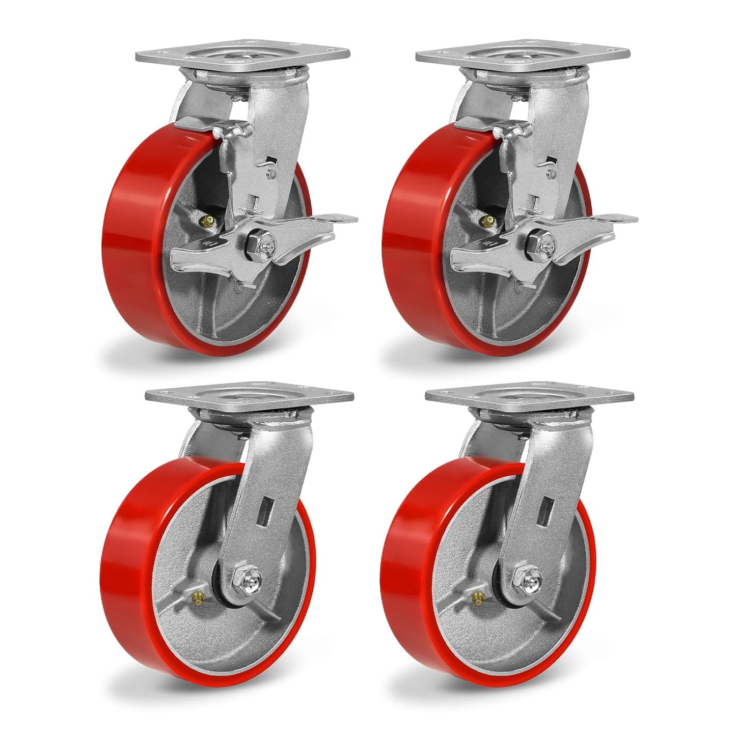 6 Inch Heavy Duty Caster Wheels Set of 4 for 4800lbs Capacity
