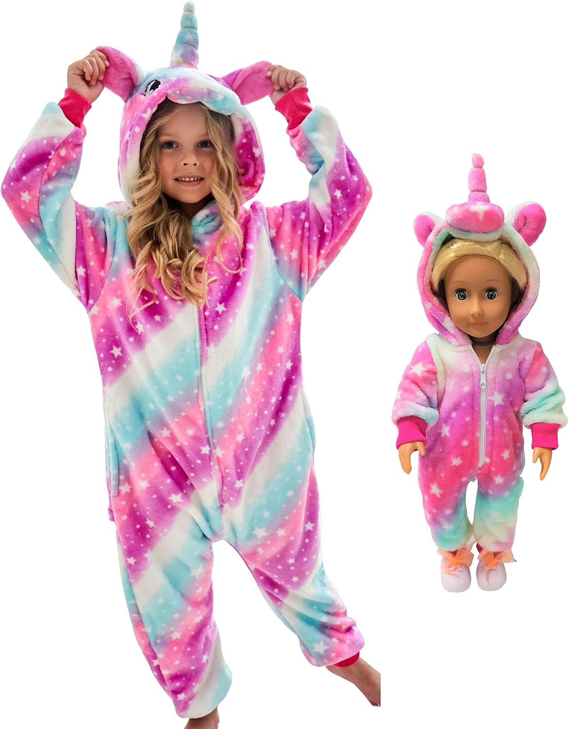 Unicorn Hooded Onesie Girls Halloween Costume for Kids Fun