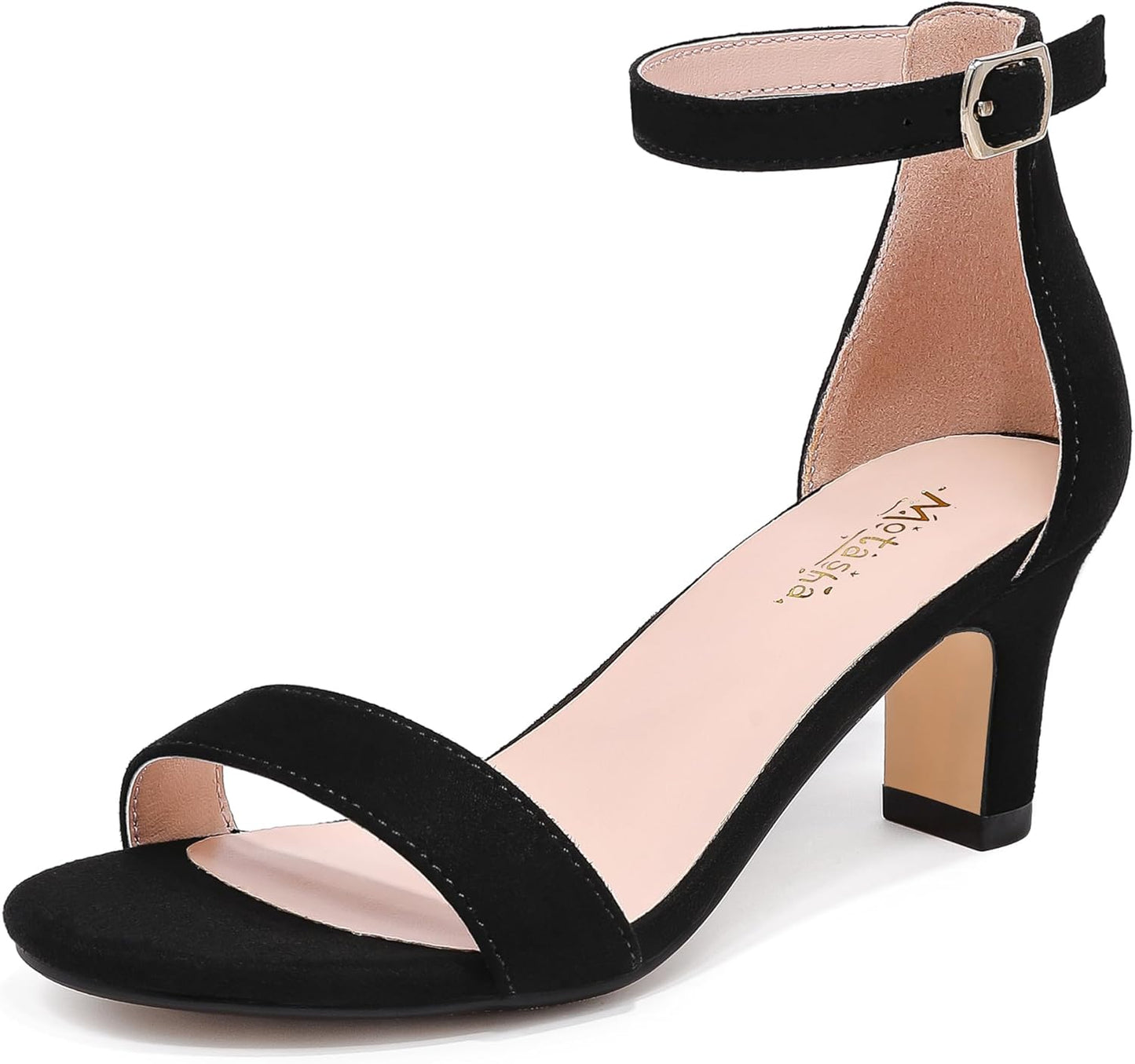 Girls Heel Sandals Open Toe Ankle Strap High Heels for Kids