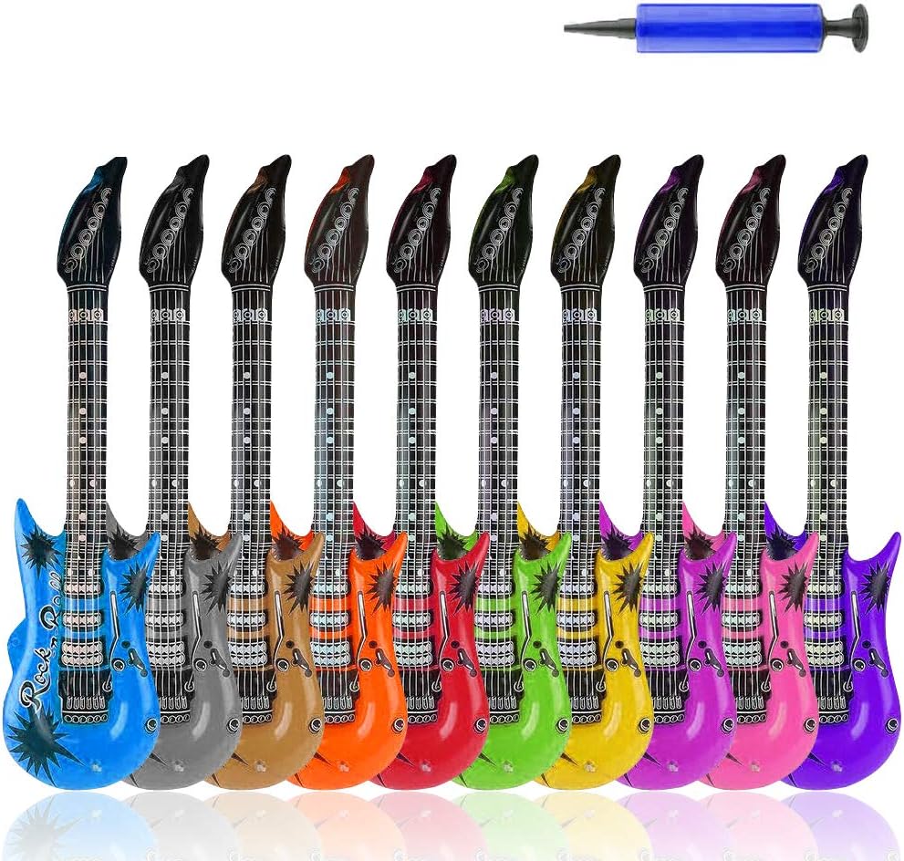 Inflatable Electric Guitar Toy, 10 Colors - Rock Star Party Essential