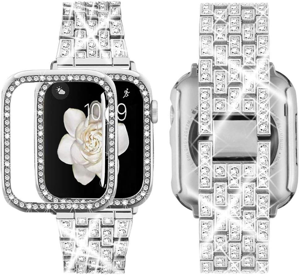 Dazzling Diamond Apple Watch Band & Case Set