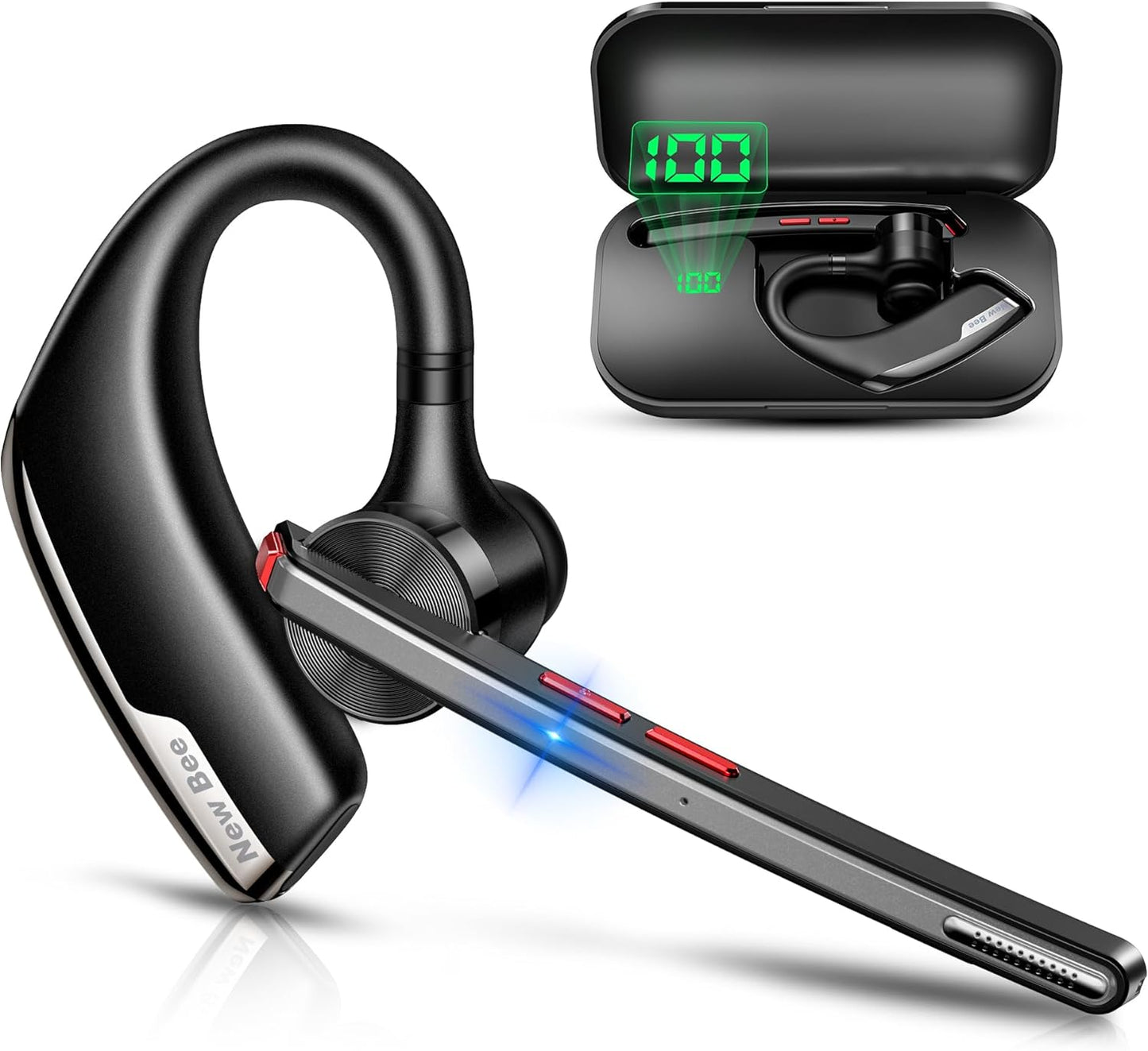 New Bee Wireless Earpiece: Dual Mic Noise Cancelling