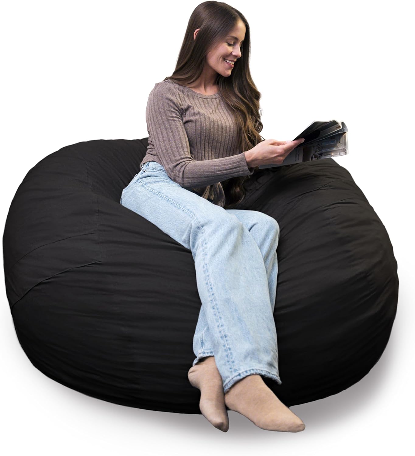 Big Joe Fuf 5Ft Oversized Foam Bean Bag Chair for Comfort