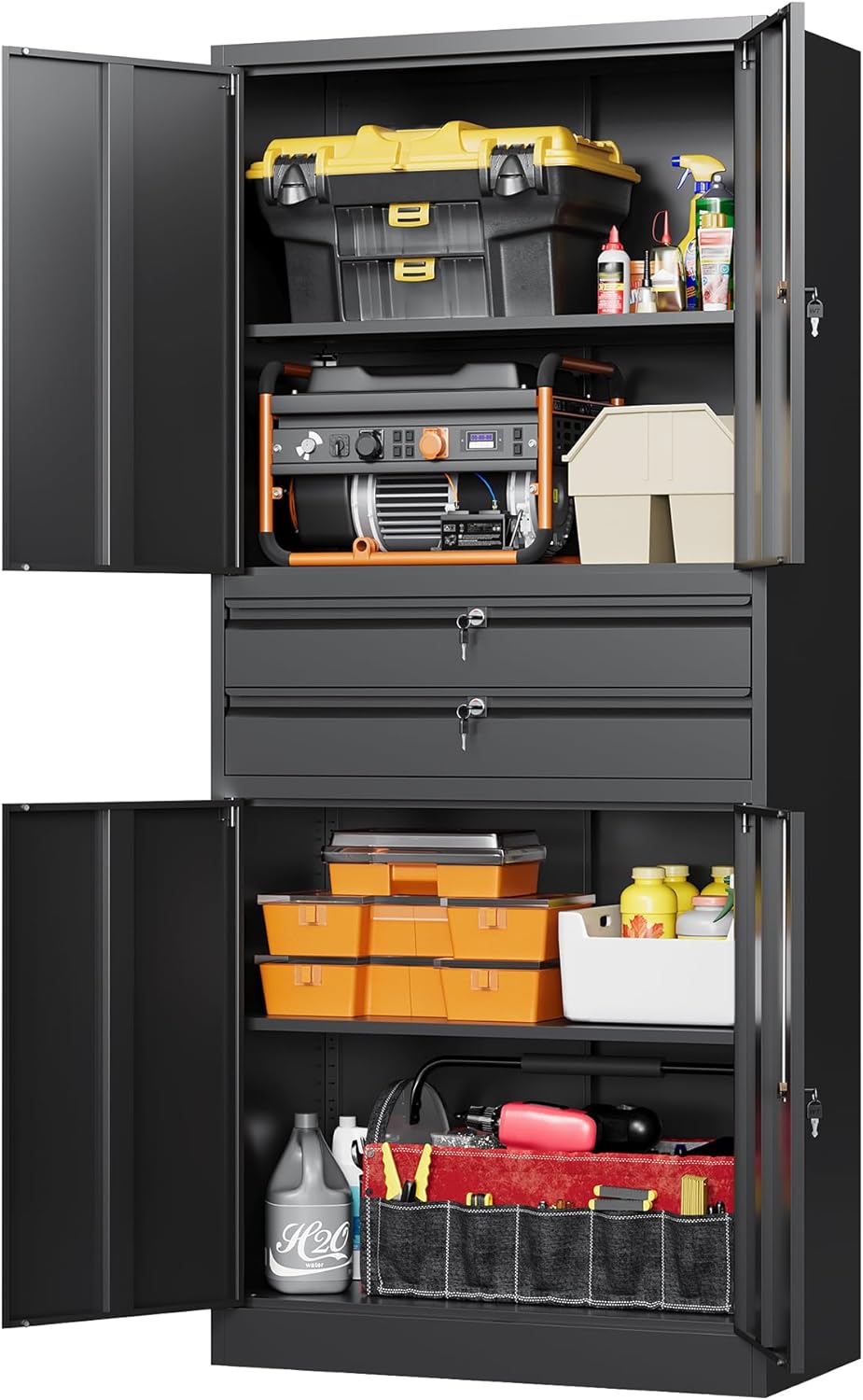 Letaya Metal Garage Storage Cabinet: Heavy Duty Steel Tool Storage