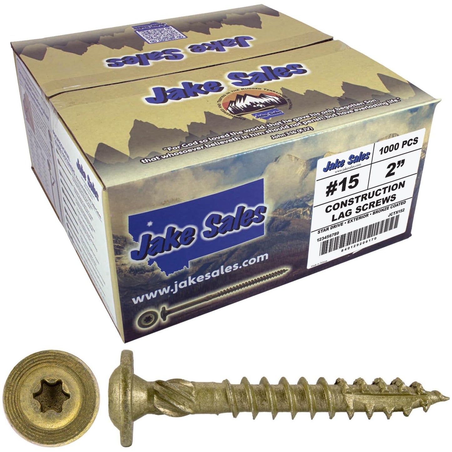 Jake Sales #15 x 2 Heavy Duty Structural Lag Screws for All Projects