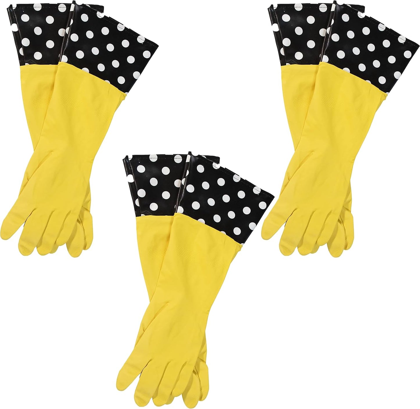 Evriholder Glam Reusable Latex Gloves, 3 Pairs - Yellow Clean Hands