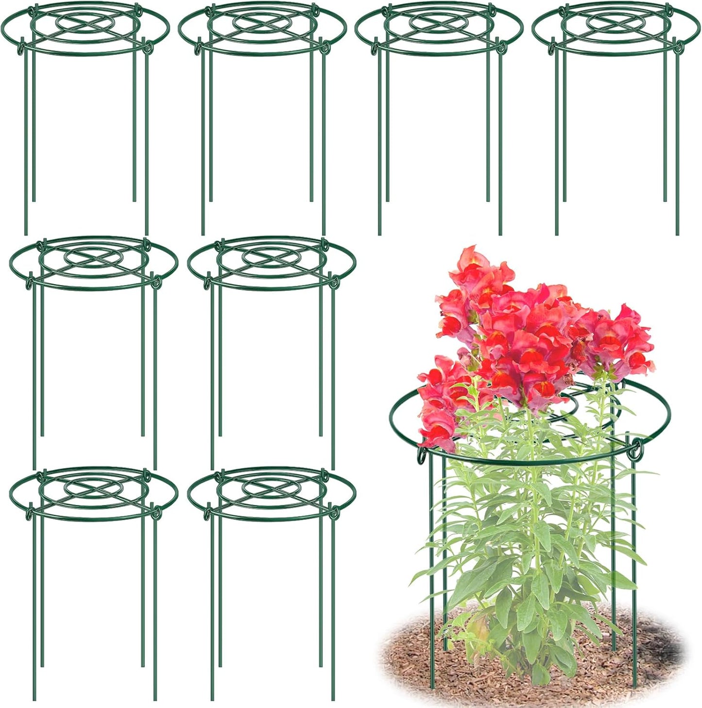 8 Pack Peony Cages and Supports for Strong Plant Growth