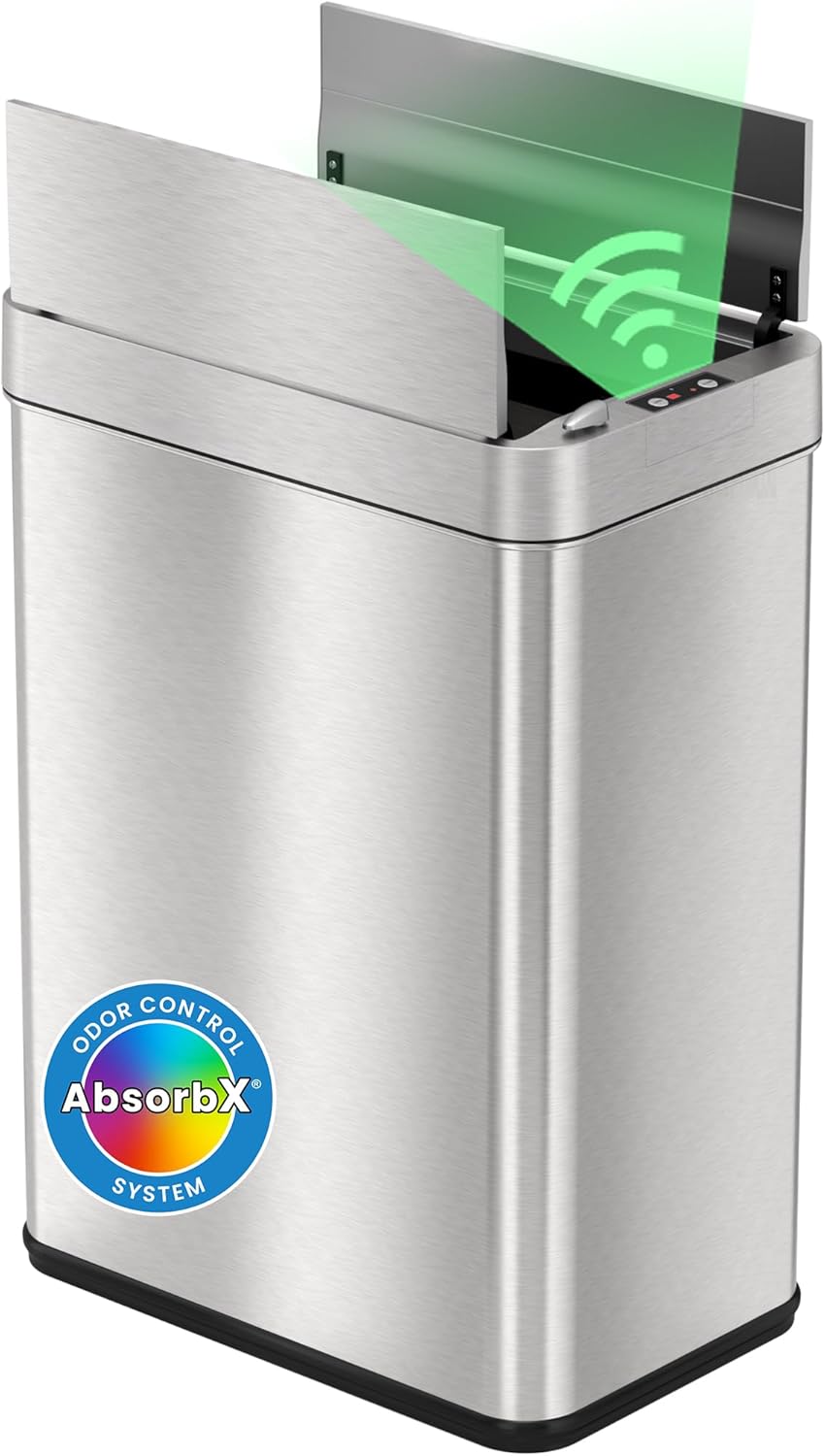 iTouchless 50 Liter Sensor Kitchen Trash Can for Home Use