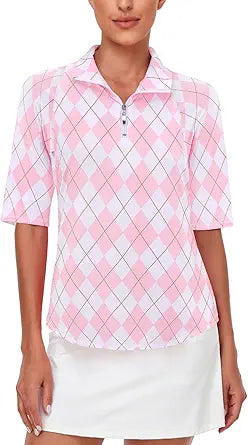 Misyula Womens Golf Shirt Quick Dry Half Sleeve Polo Tops