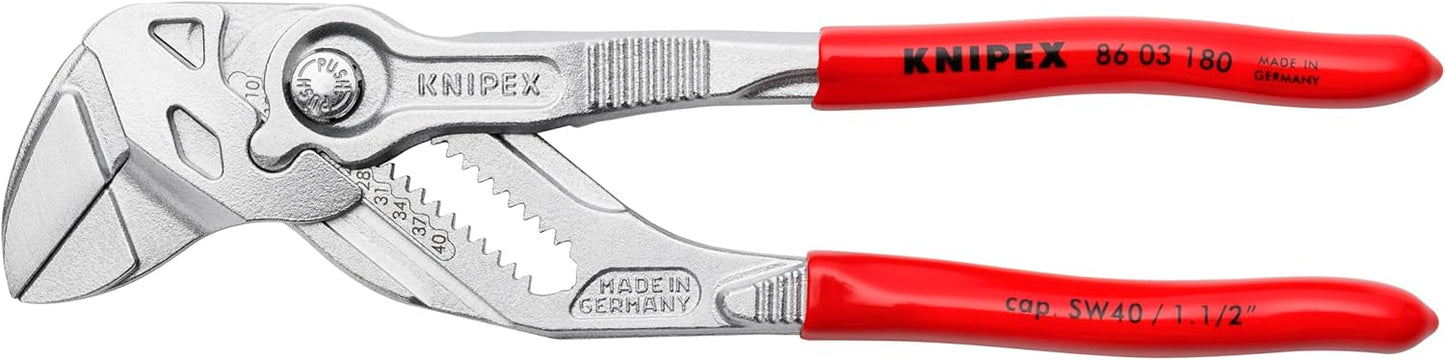 KNIPEX Pliers Wrench Chrome 86 03 180 Red for Precision Work