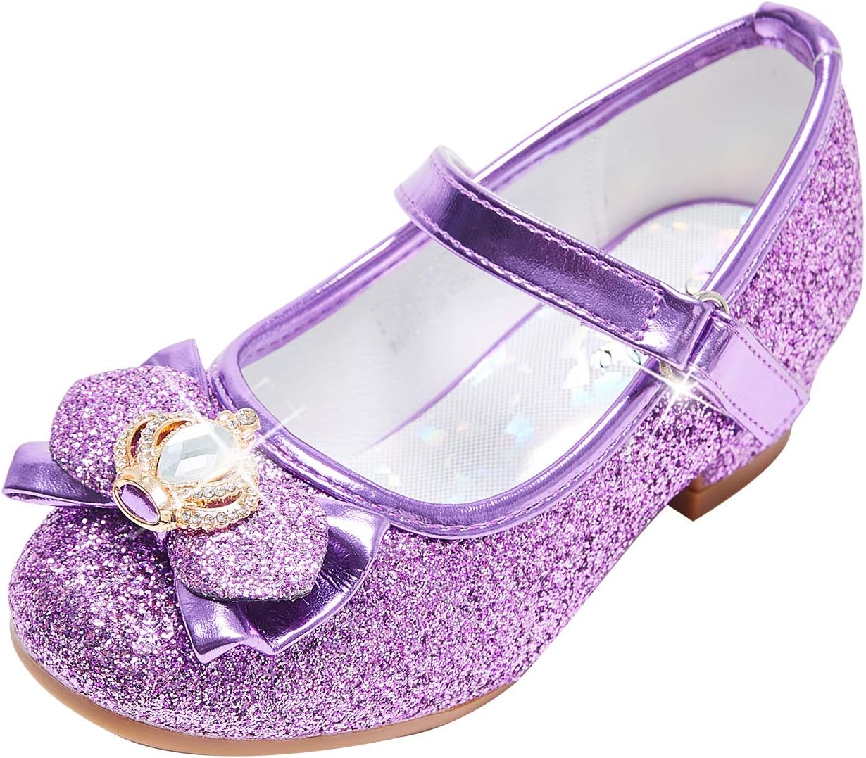 Stelle Girls Dress Shoes Glitter Princess Mary Jane Low Heels