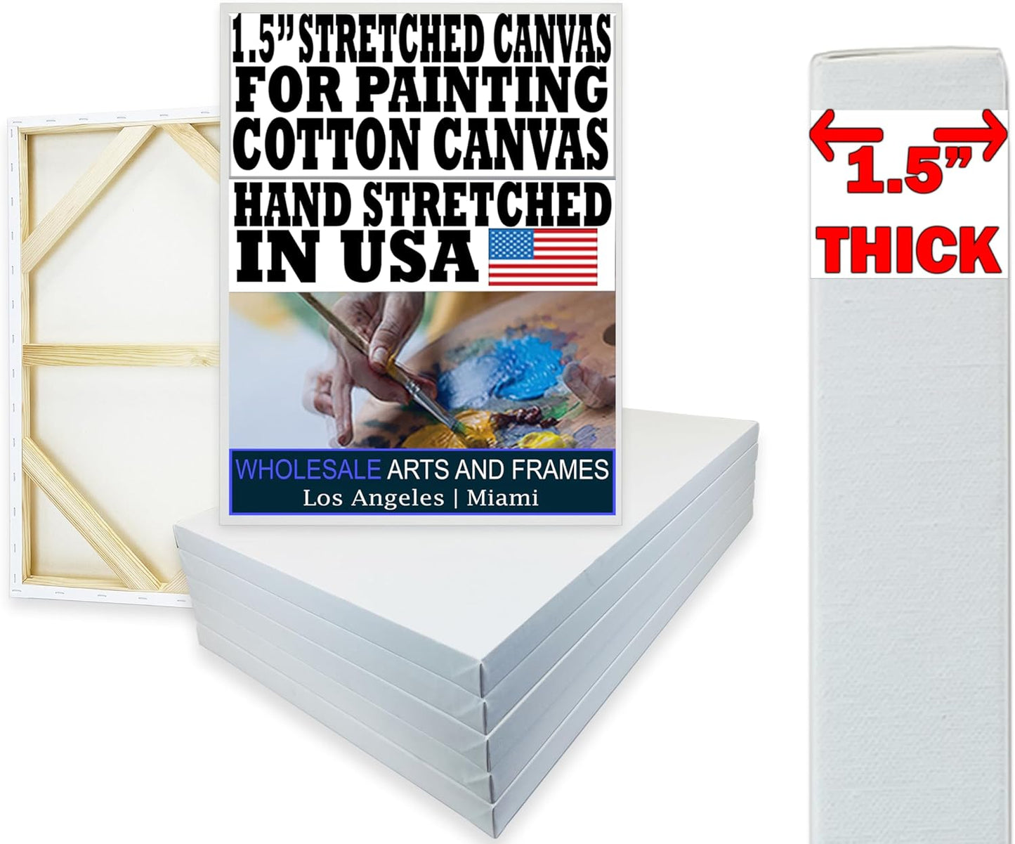 Stretched Canvas for Painting 36x36 5PK - Premium Quality