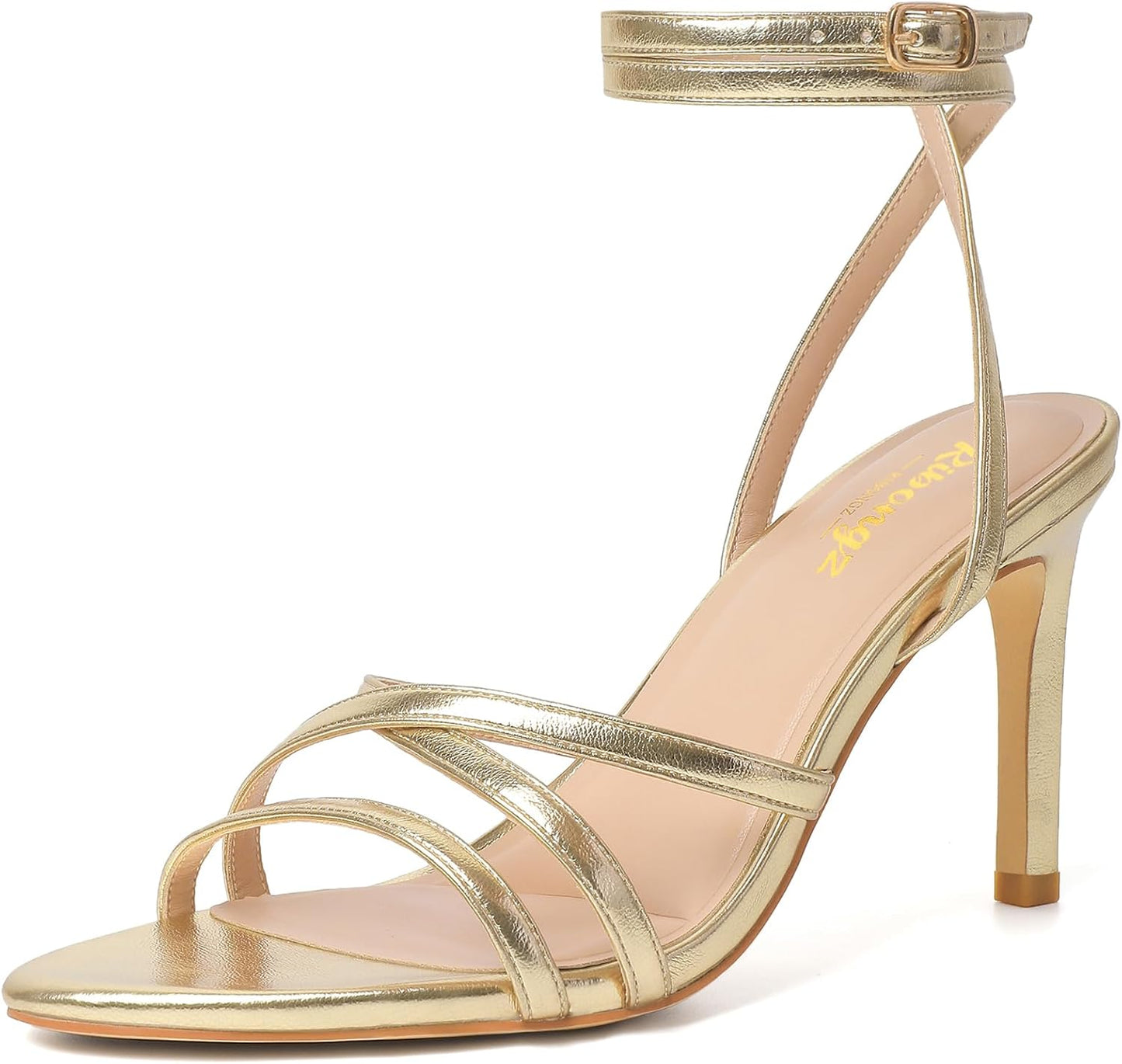 Elegant RIBONGZ Strappy Stiletto Kitten Heels for Women