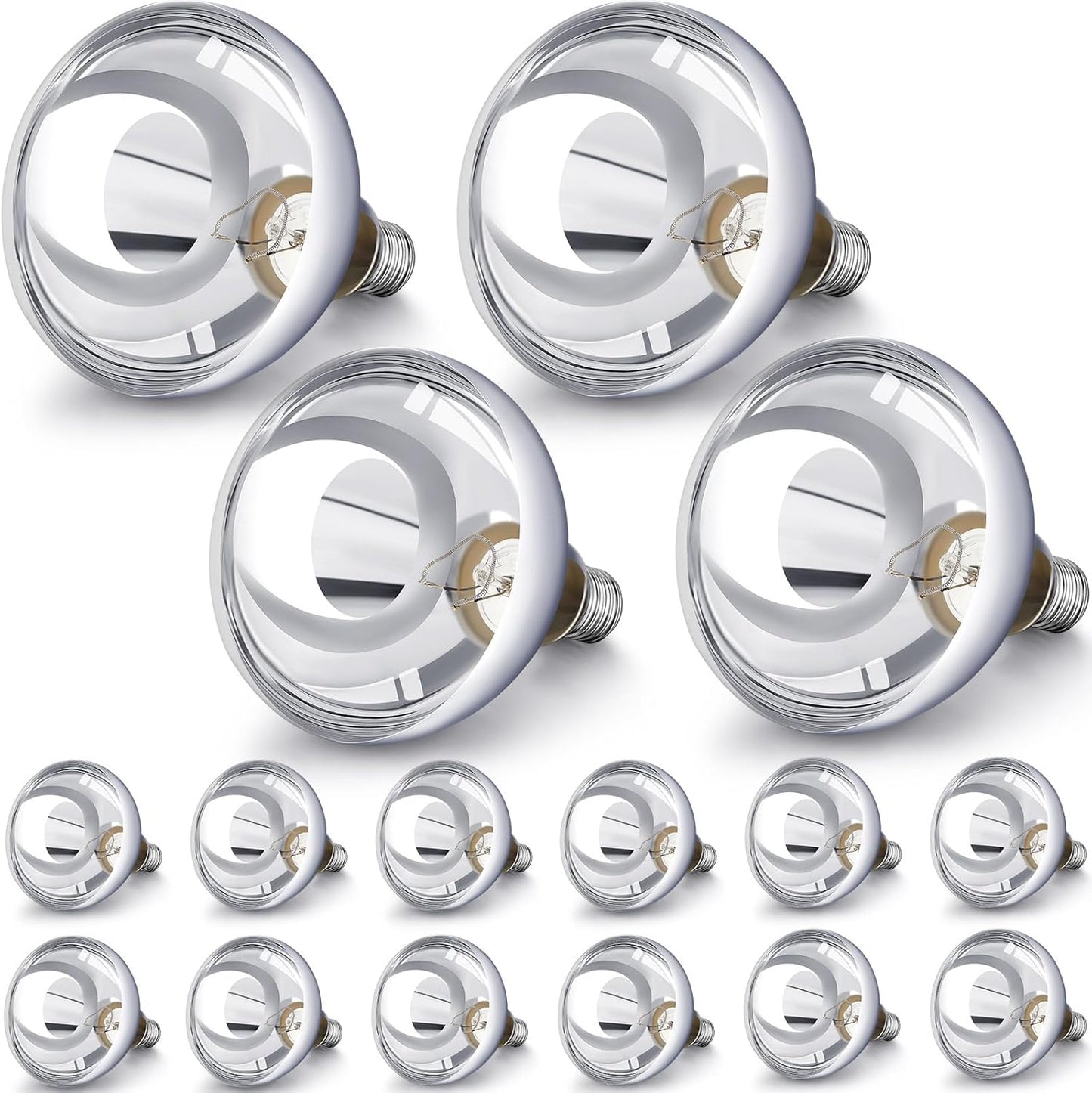 VIHOSE 16 Pack 250 Watt Heat Lamp Bulbs for Reptiles and Pets