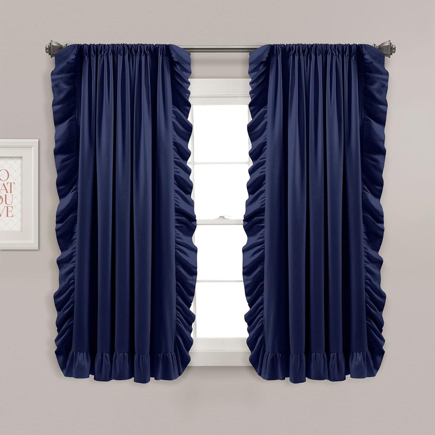 Lush Decor Reyna Ruffle Window Curtain Panel Set for Home