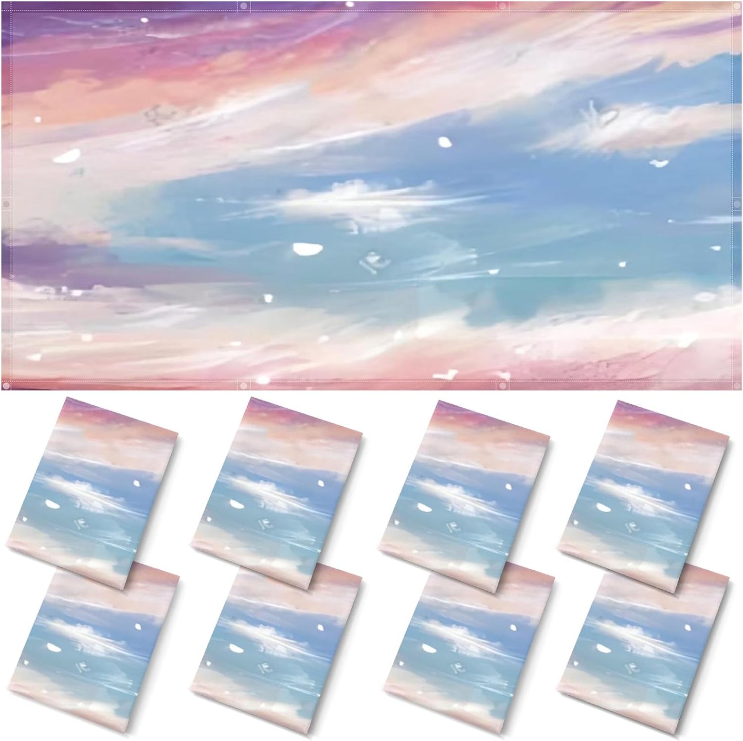 8 Pcs Fluorescent Light Covers for Ceiling Lights - Sunset Glow