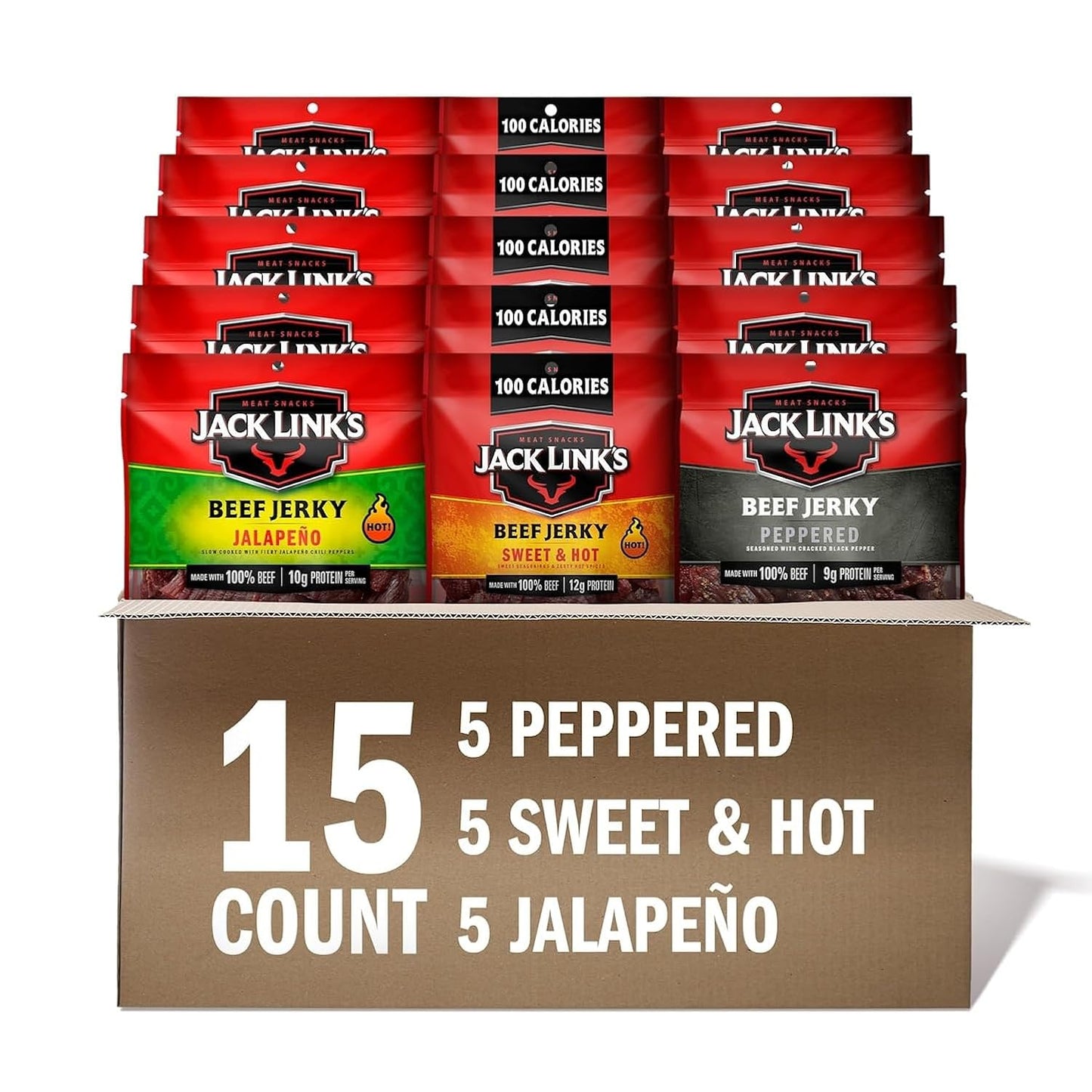Jack Link's Beef Jerky Bold Variety Pack - Perfect Protein Snack