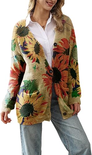 YESNO Cardigan Sweaters for Women with Pockets and V Neck