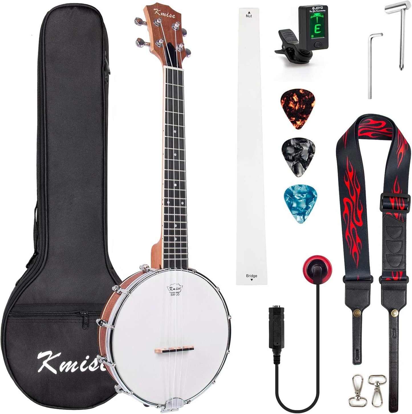 Kmise Tenor Banjolele 26 Inch Banjo Ukulele with Accessories