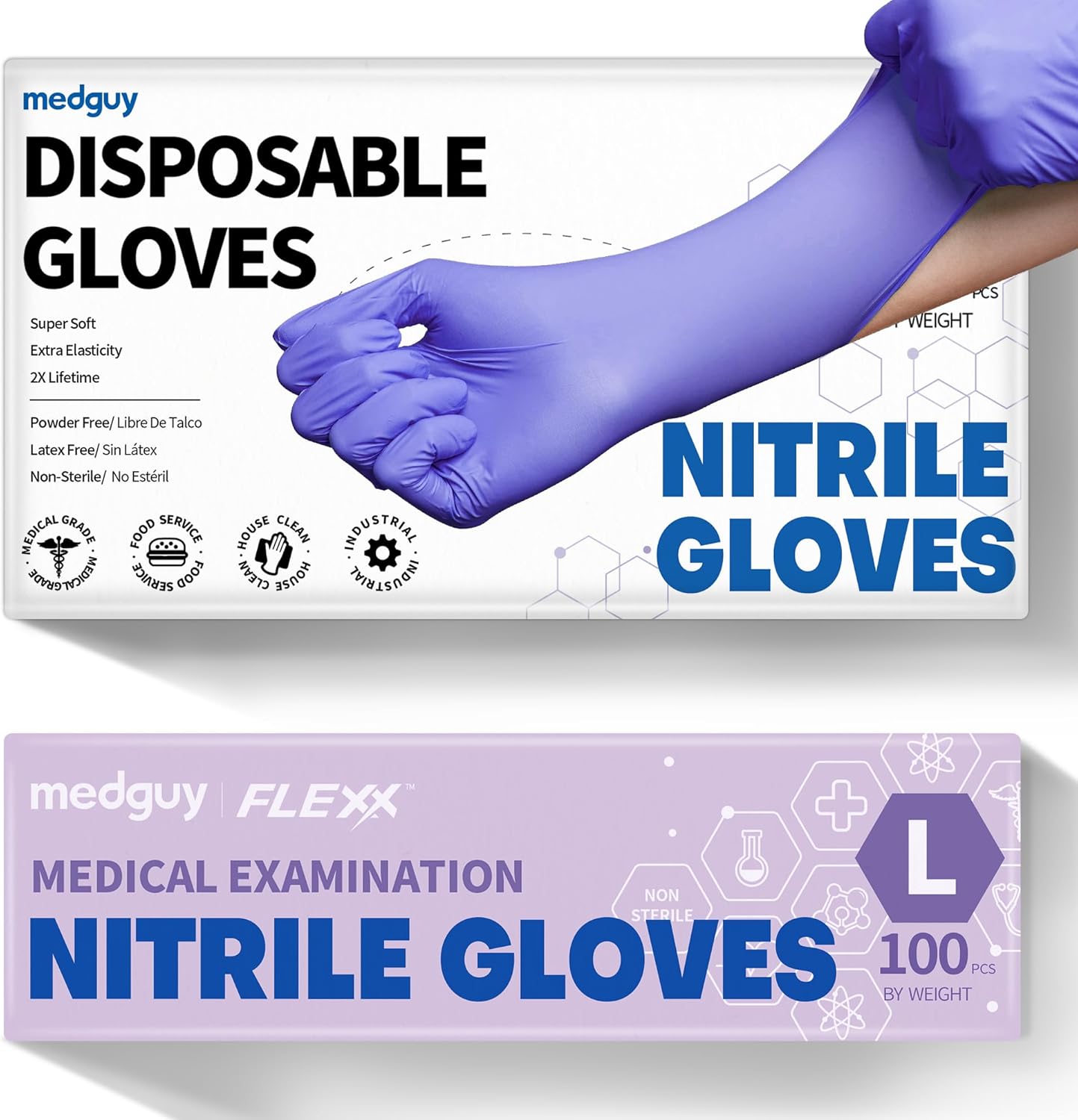100 Purple Medguy Gloves: Food-Safe & Protective