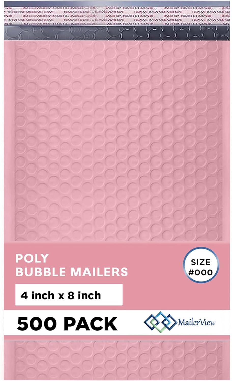 Light Pink Small Bubble Mailers 4x8 Inch for Secure Shipping