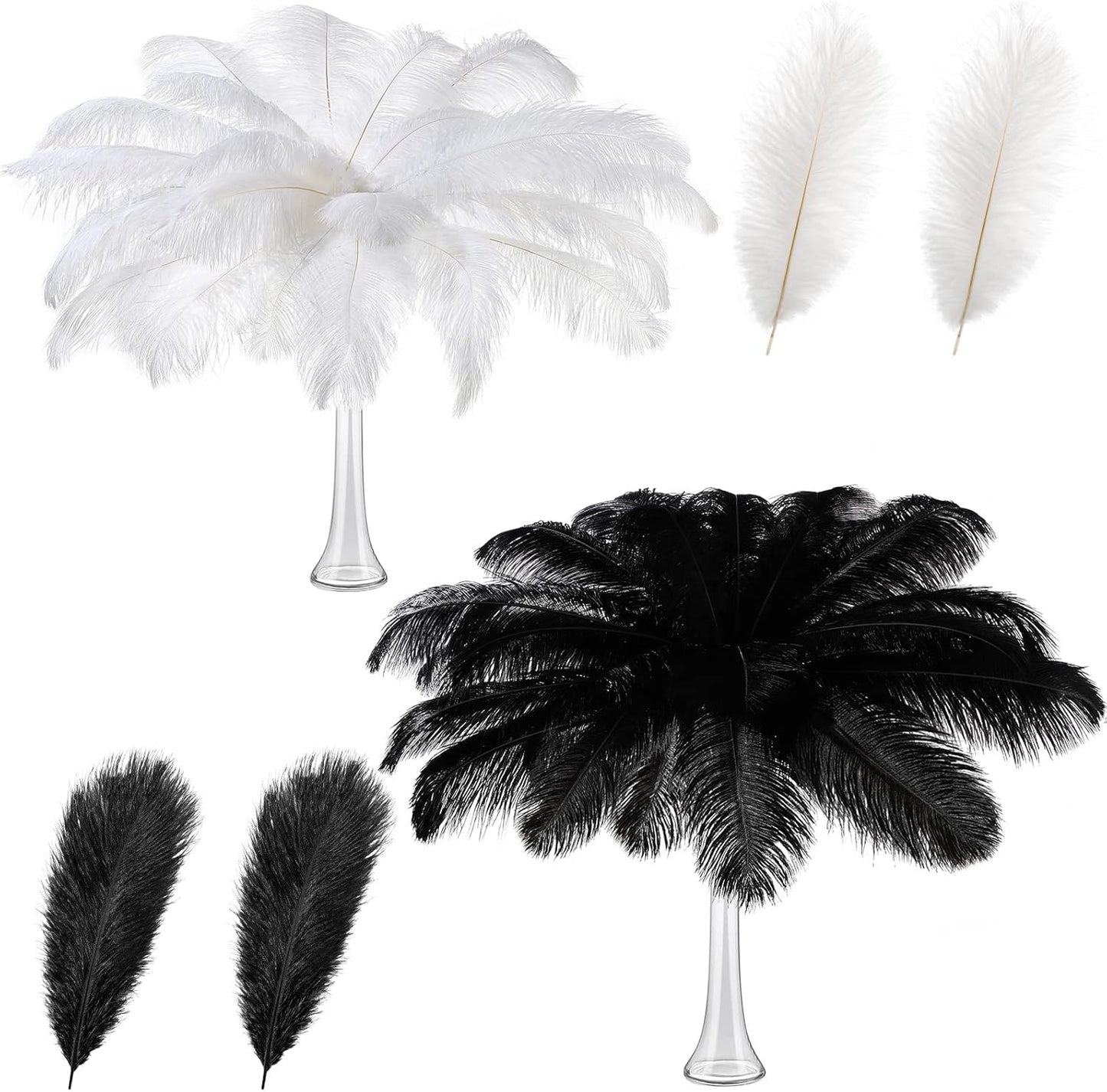 Large Natural Ostrich Feathers for Wedding Party Centerpieces
