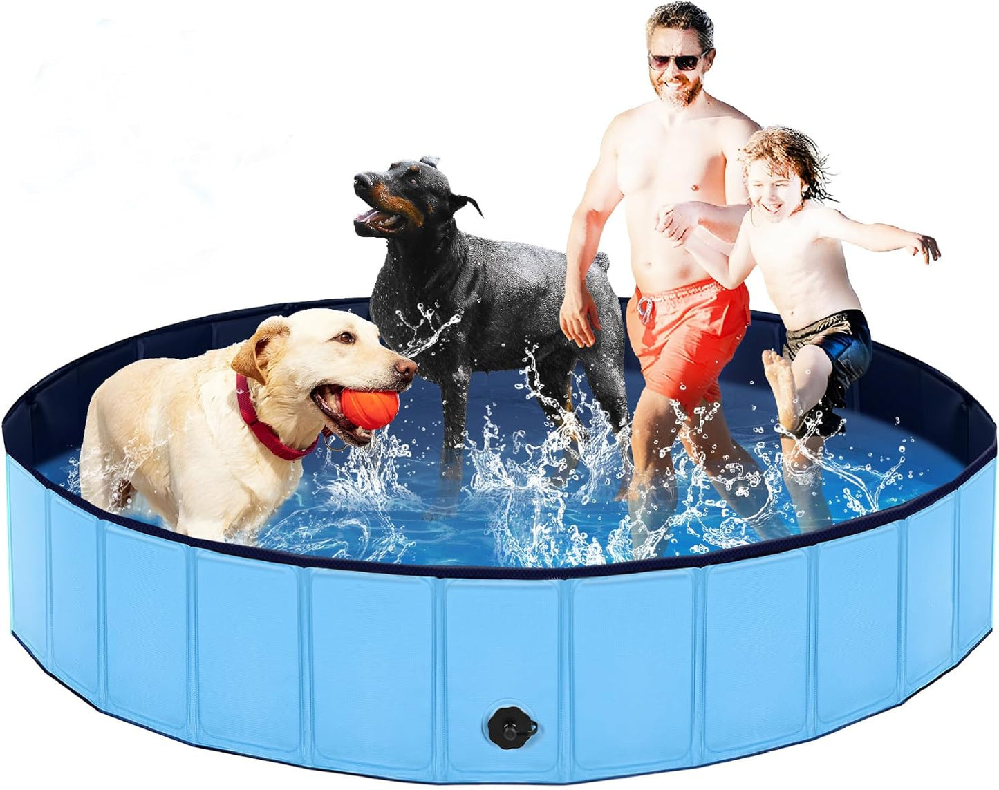 Foldable Dog Pool for Large Dogs - Portable Bathing Tub Fun