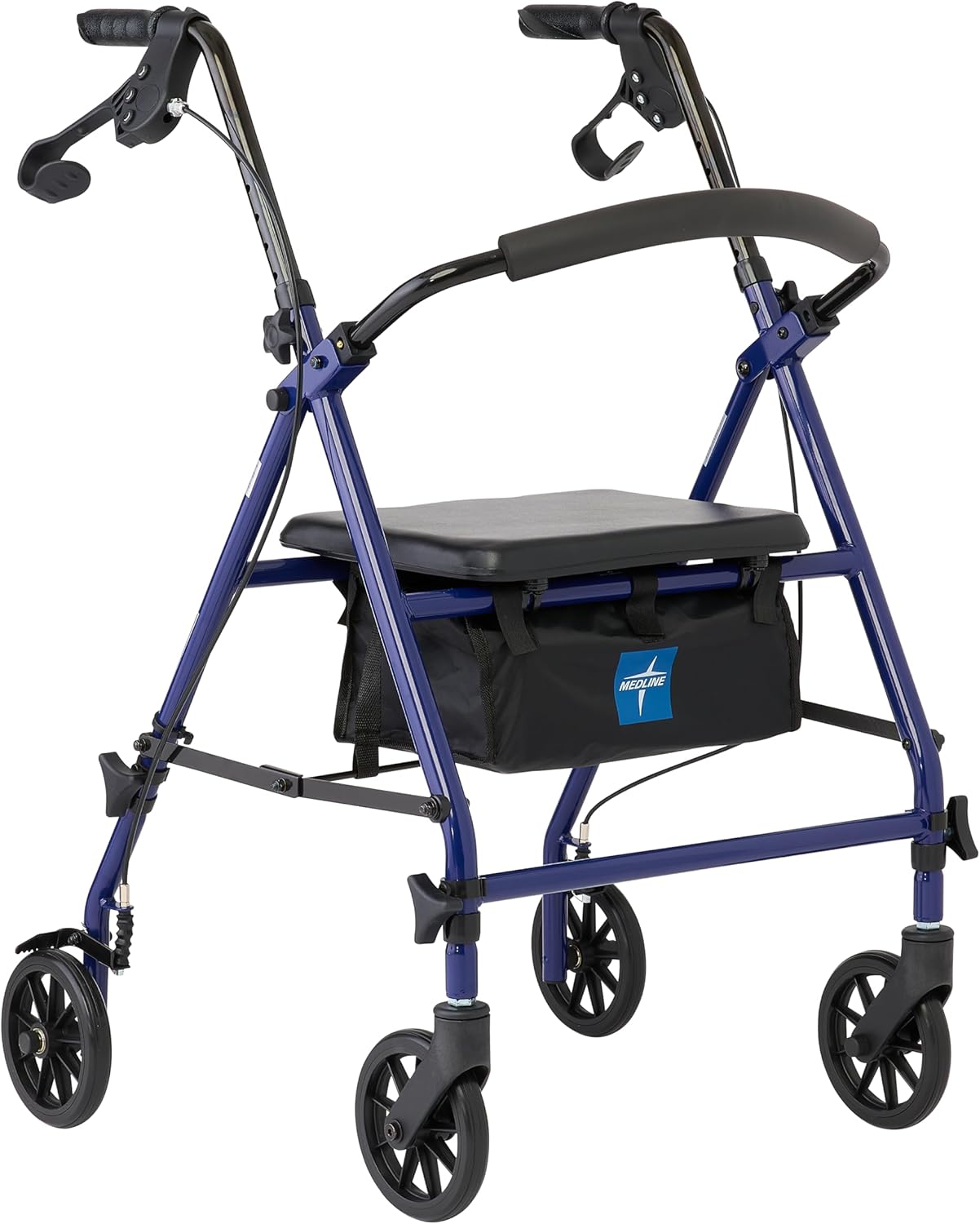 Medline Rollator Walker with Seat and 6-inch Wheels for Comfort