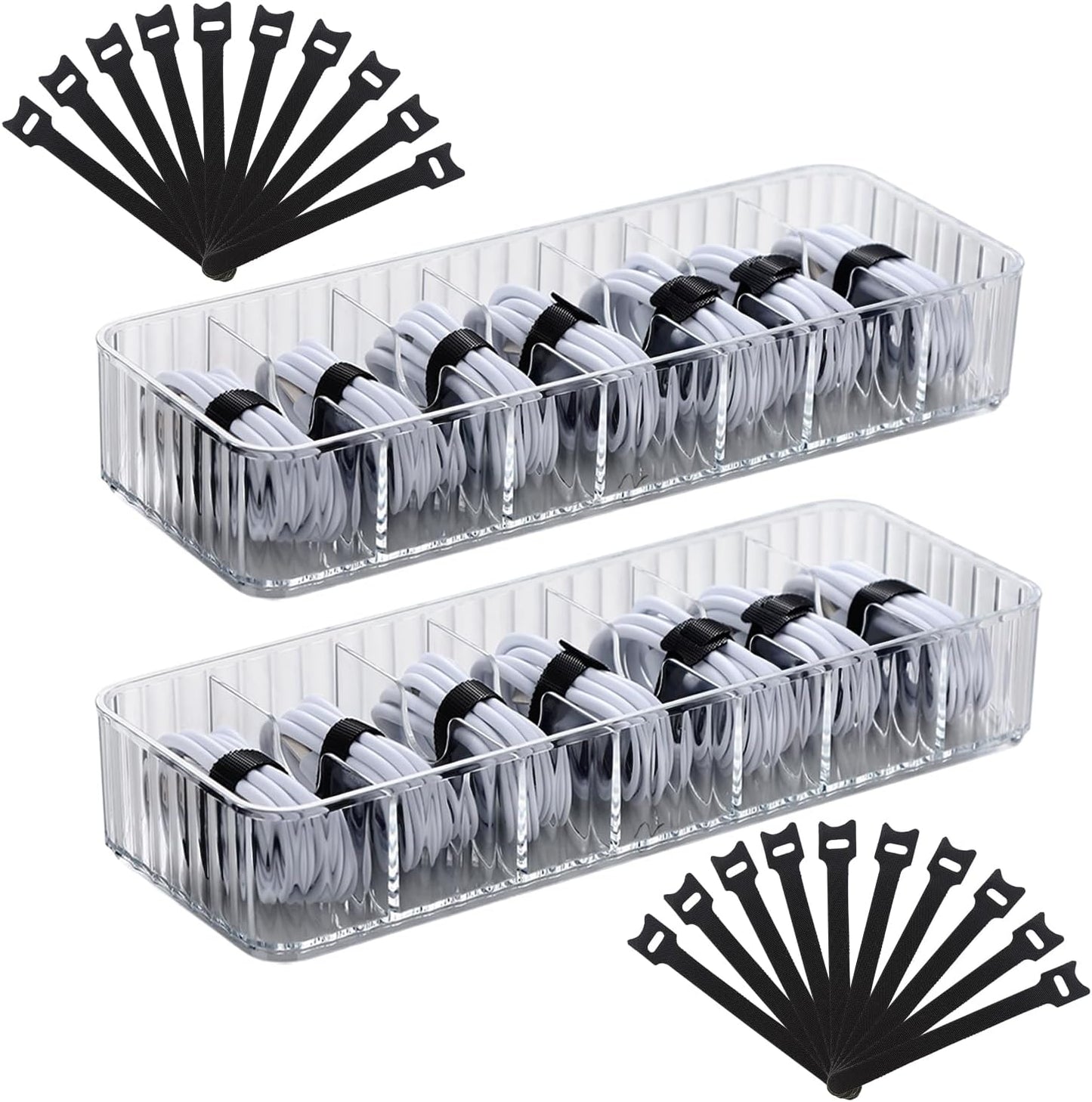 Organize Cords with Ease! RAMFIYN 2-Pack Charger Box