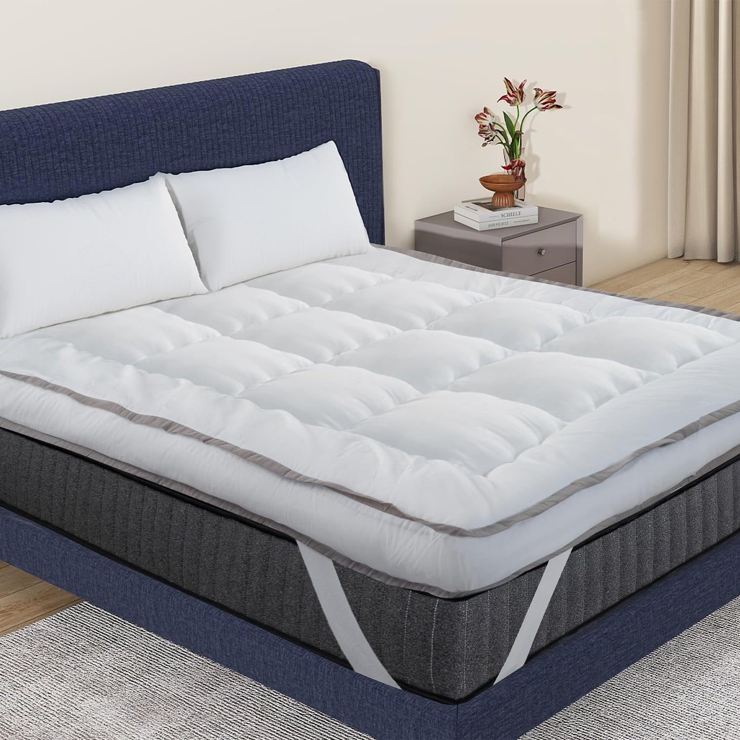 QUEEN ROSE Mattress Topper Queen for Plush Soft Support