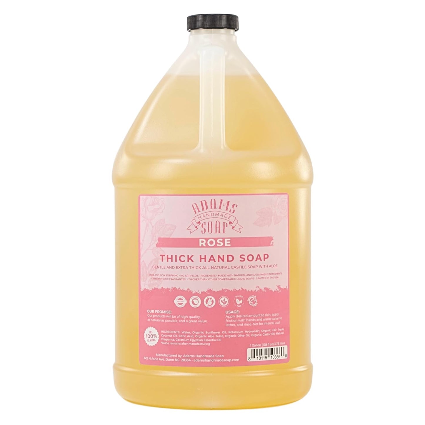 Thick Organic Castile Liquid Hand Soap Refill - Rose Scented