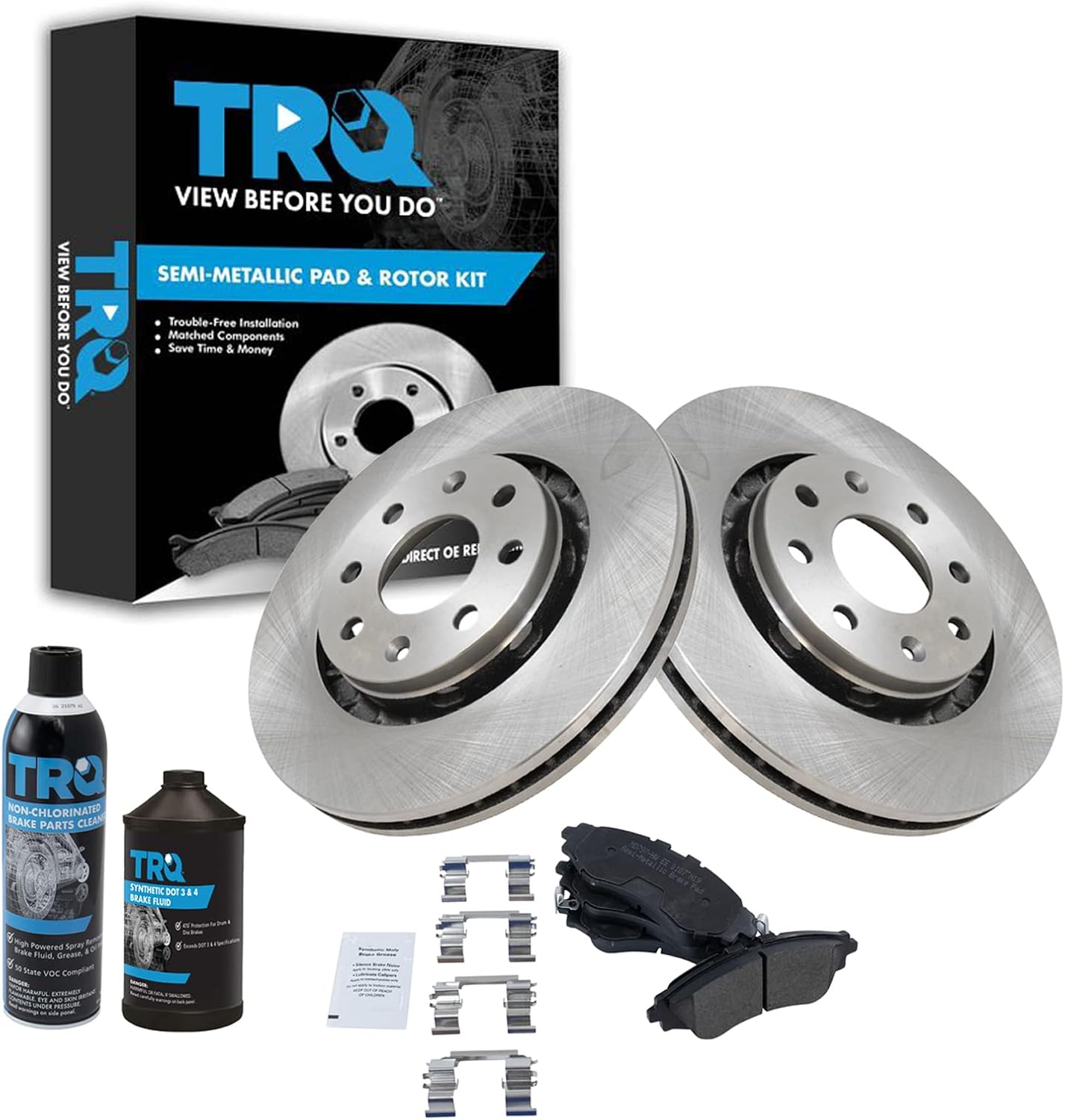 TRQ Front Brake Pad & Rotor Kit for Chevrolet Aveo & Spark