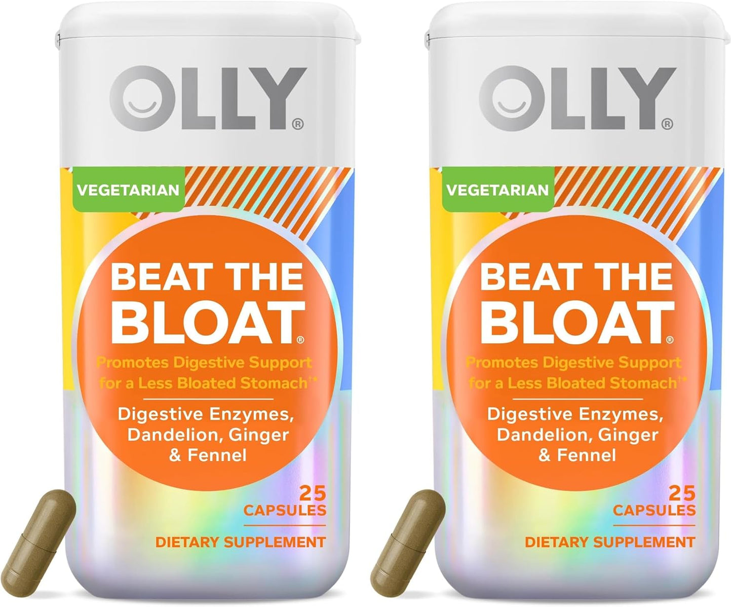 OLLY Beat The Bloat Capsules for Digestive Support - 25 Count