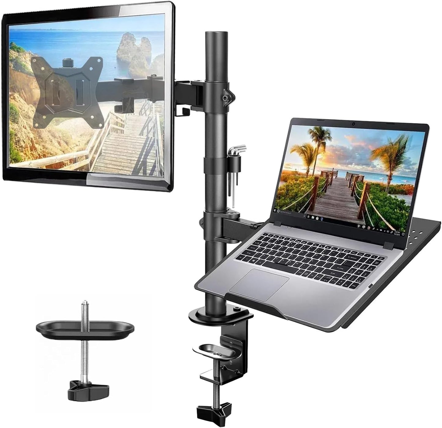 HUANUO Single Monitor Desk Mount - Fully Adjustable Stand