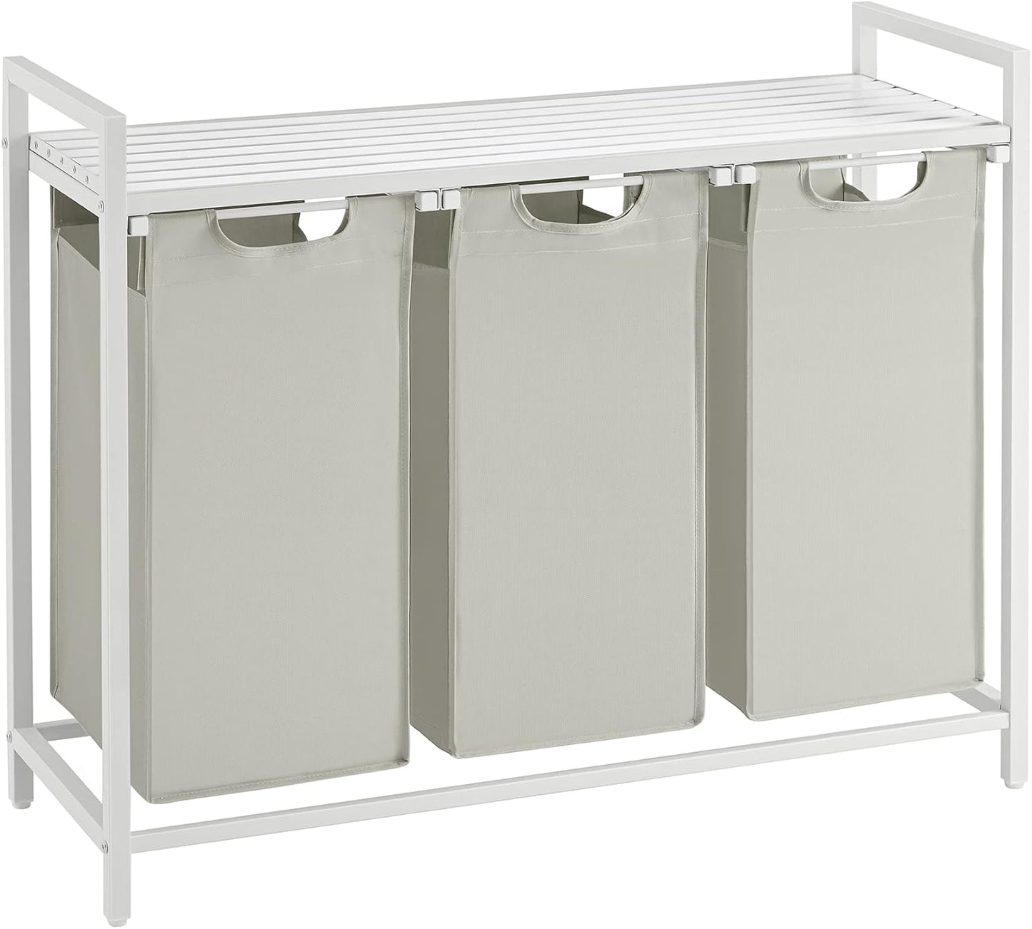 VASAGLE Laundry Hamper with 3 Removable Bags and Shelf