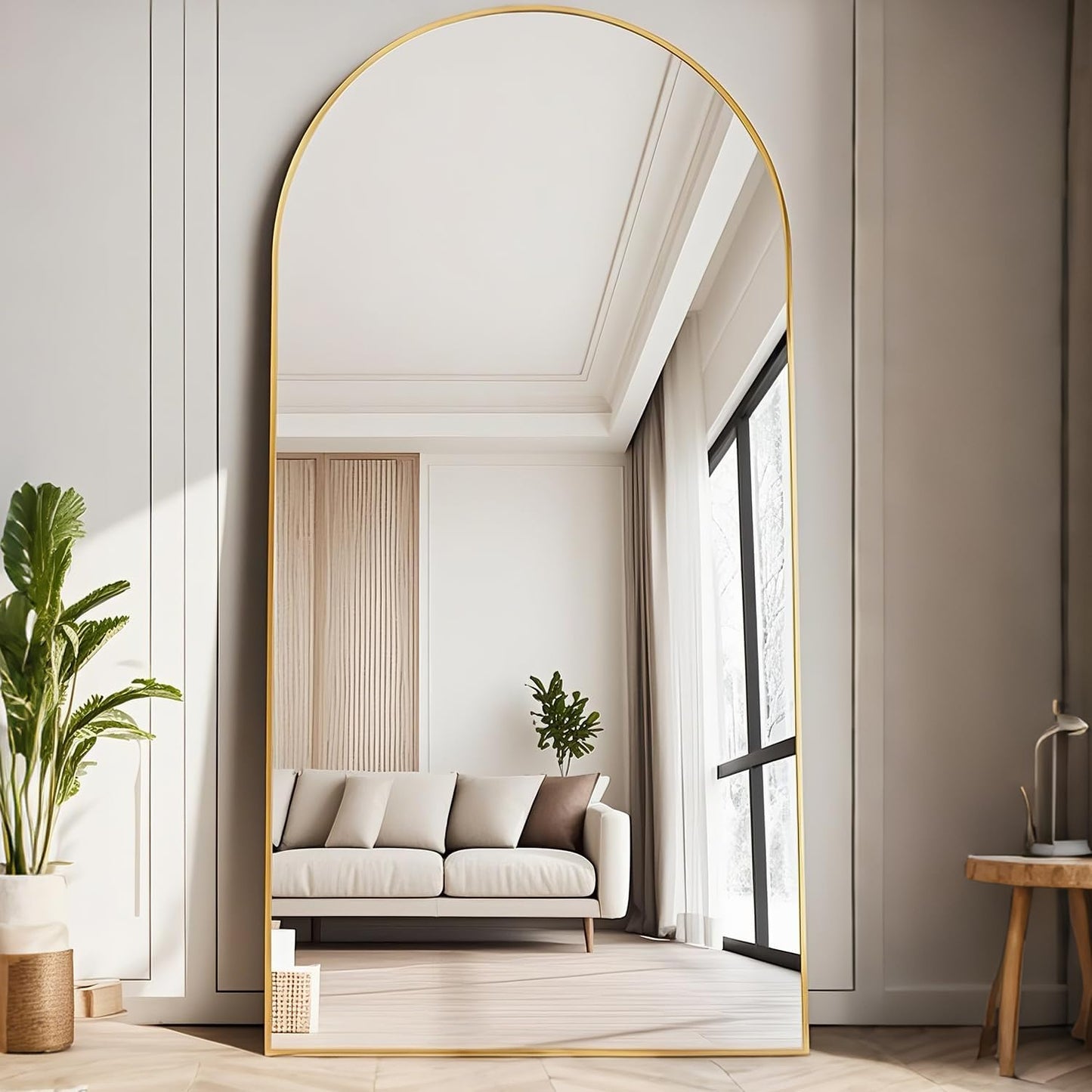 Oversized Arched Full Length Mirror with Stand for Any Room