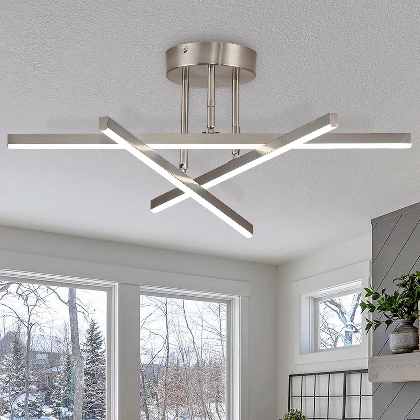 Modern LED Chandelier 18W Dimmable Ceiling Light Fixture