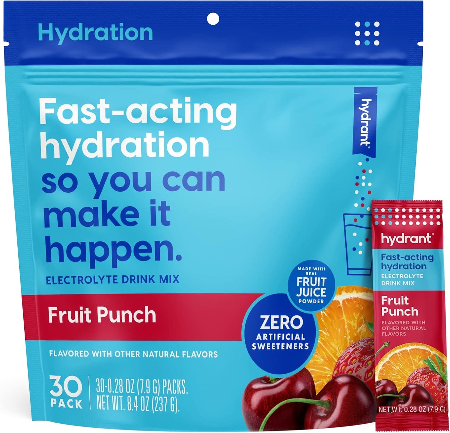 Hydrant Electrolyte Powder for Rapid Hydration - Fruit Punch Flavor