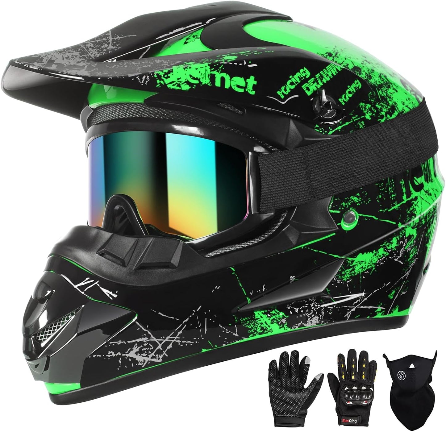 SPARK Dirt Bike Helmets for Kids and Adults - Full Face Safety Gear
