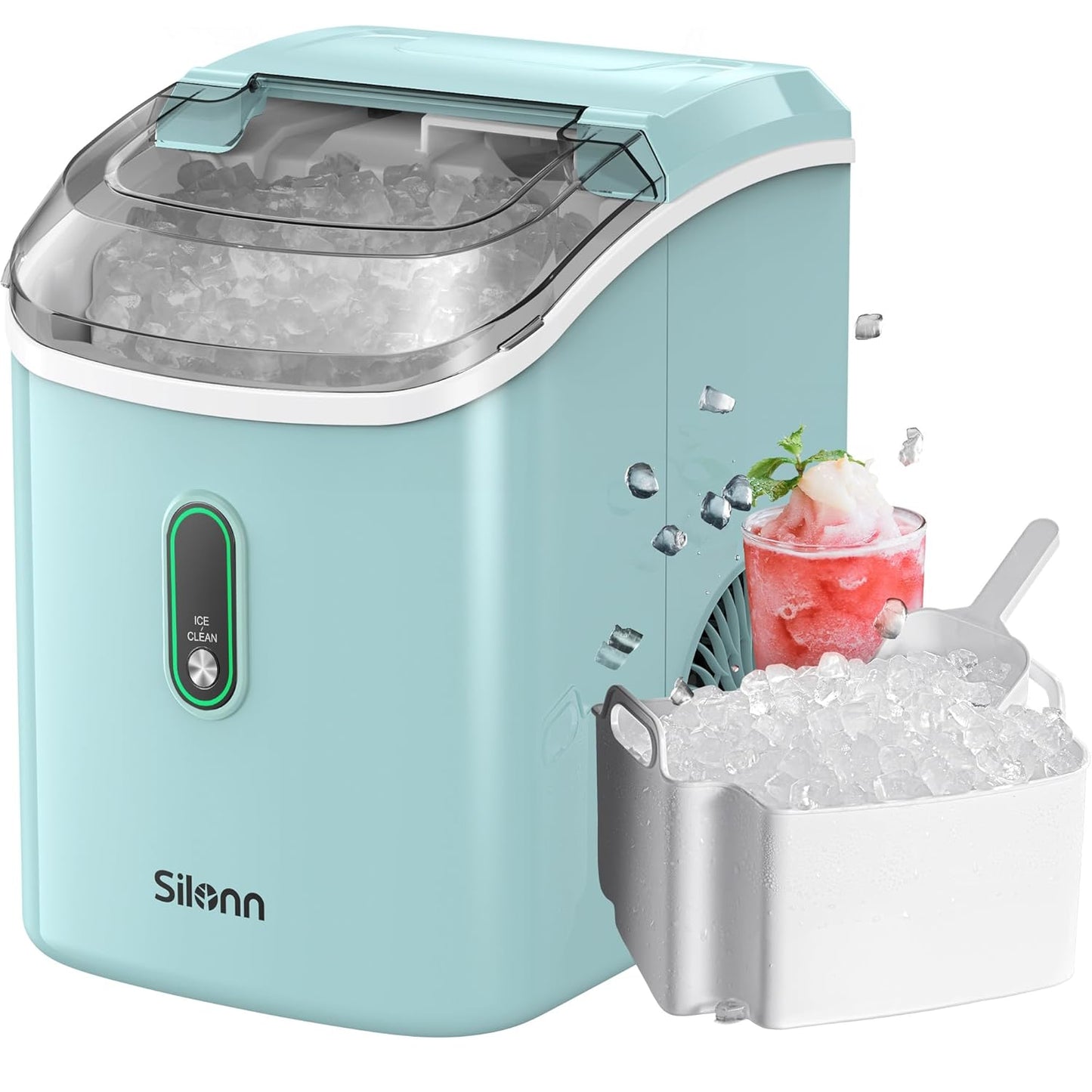 Silonn Nugget Ice Maker Produces 33lbs of Chewable Ice Daily