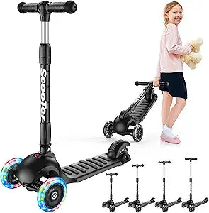 Banne Scooter Height Adjustable Lean to Steer for Kids Fun