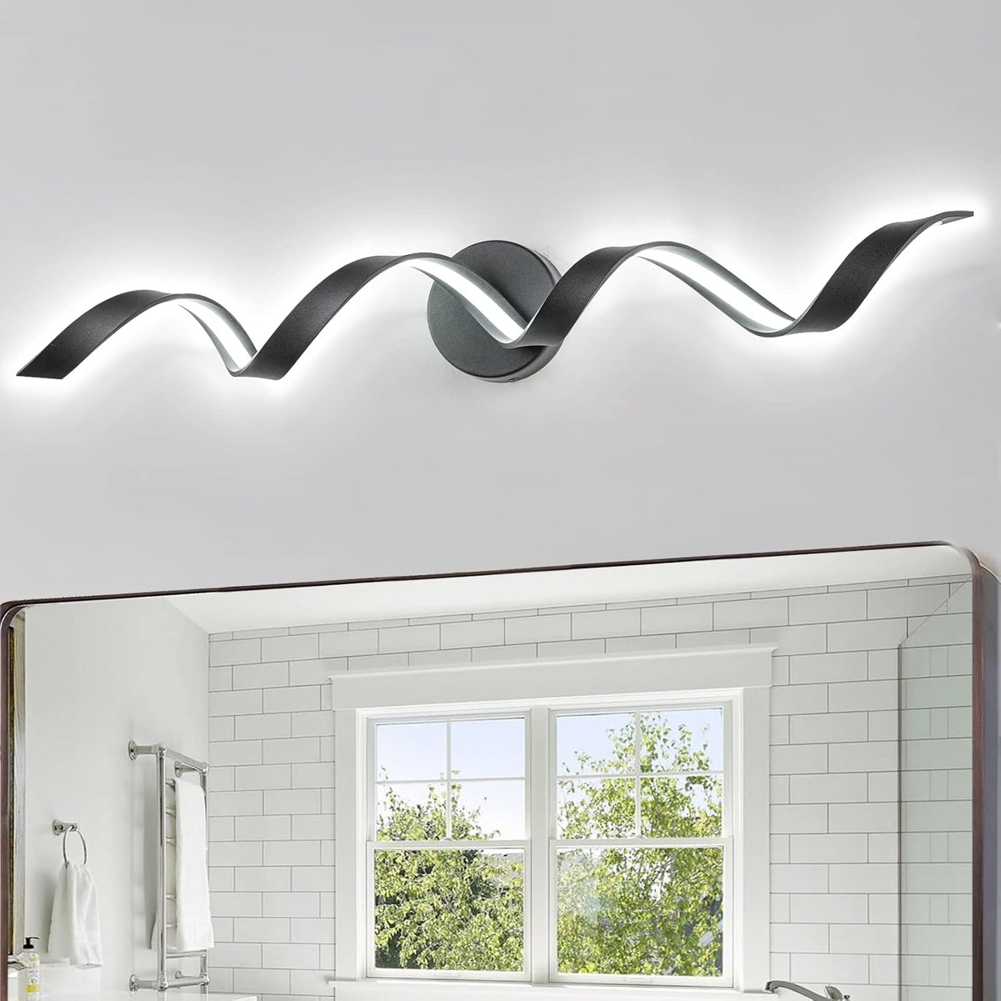 Dimmable Modern LED Bathroom Vanity Lights with Unique Spiral Design