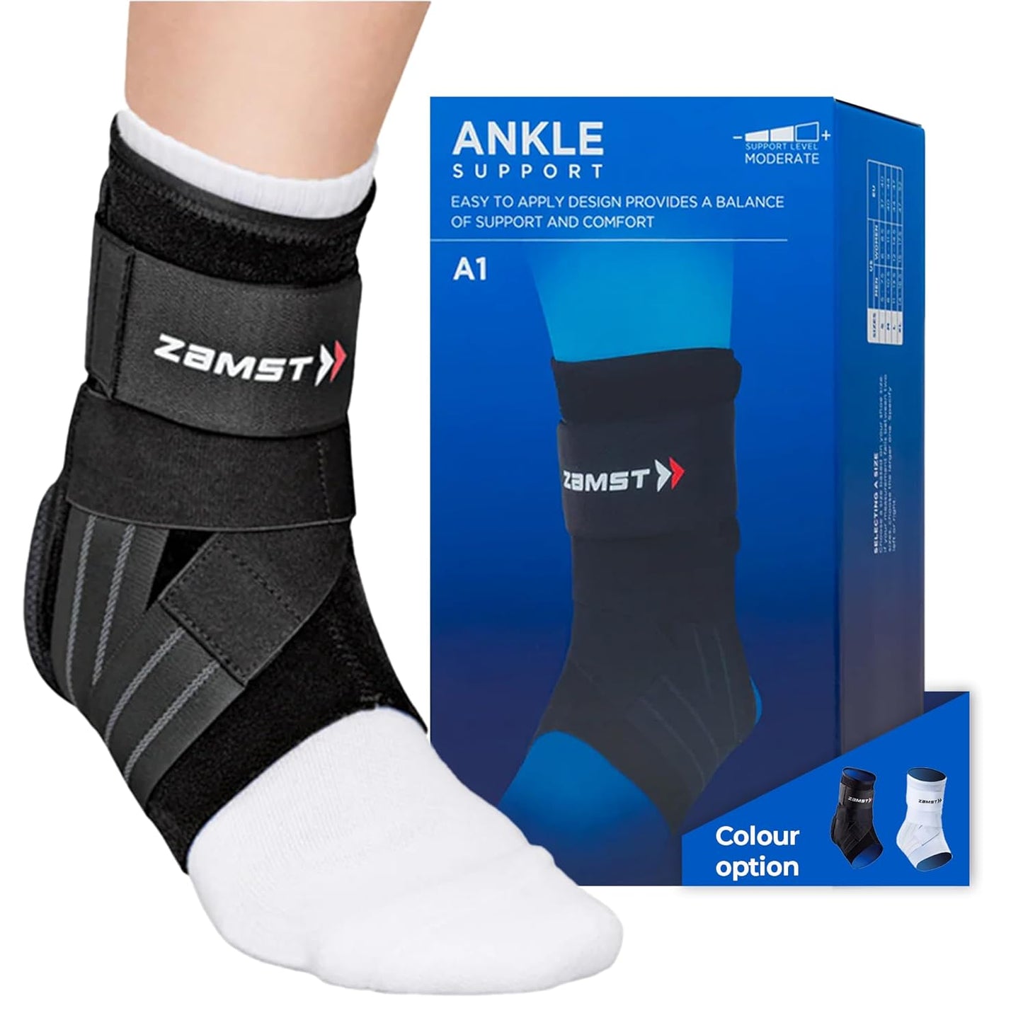 Zamst A1 Black Ankle Brace - Breathable Support for Sports