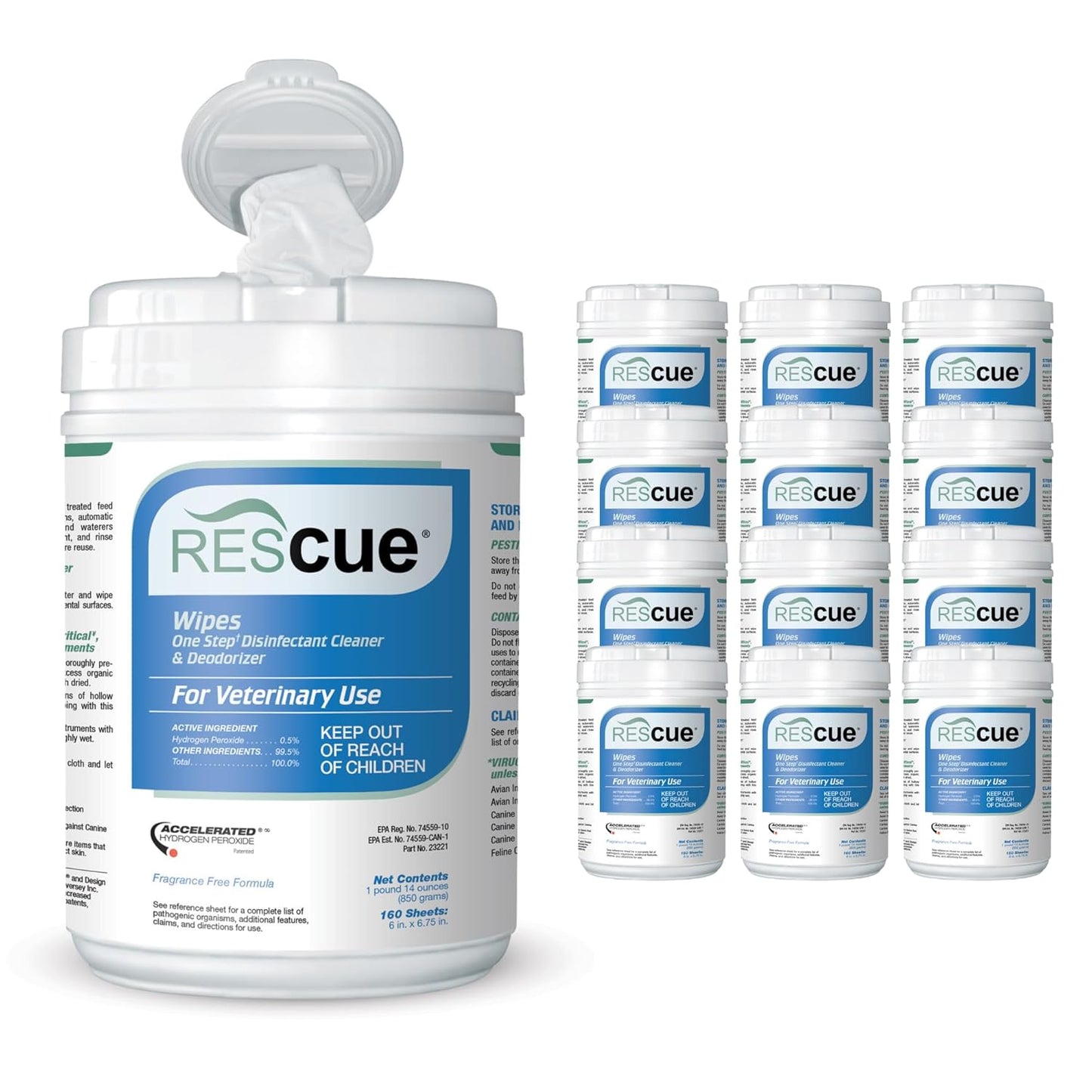 REScue One-Step Disinfectant Cleaner Wipes for Pet Care Use