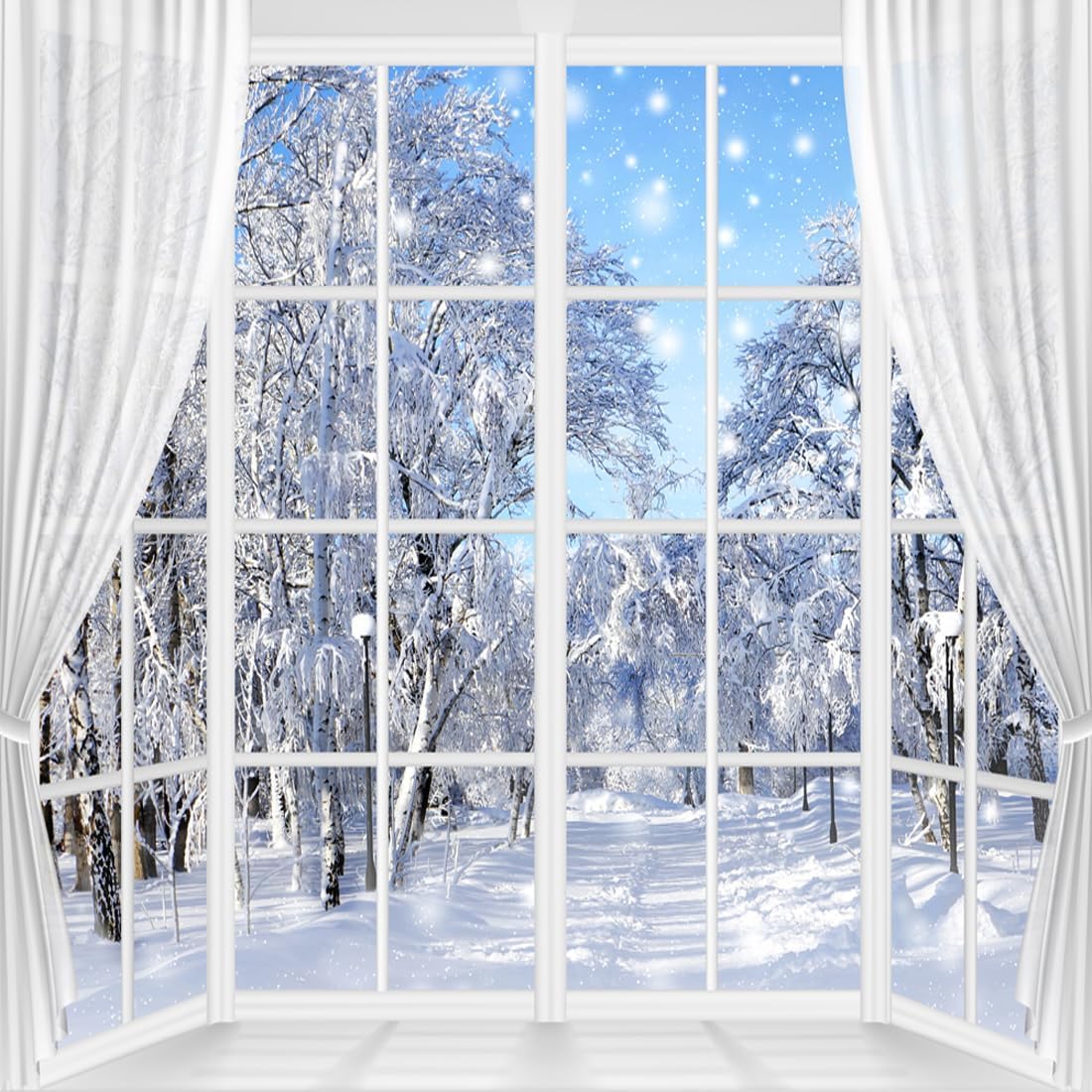 Winter Scene Backdrop for Holiday Wonderland Photography Fun