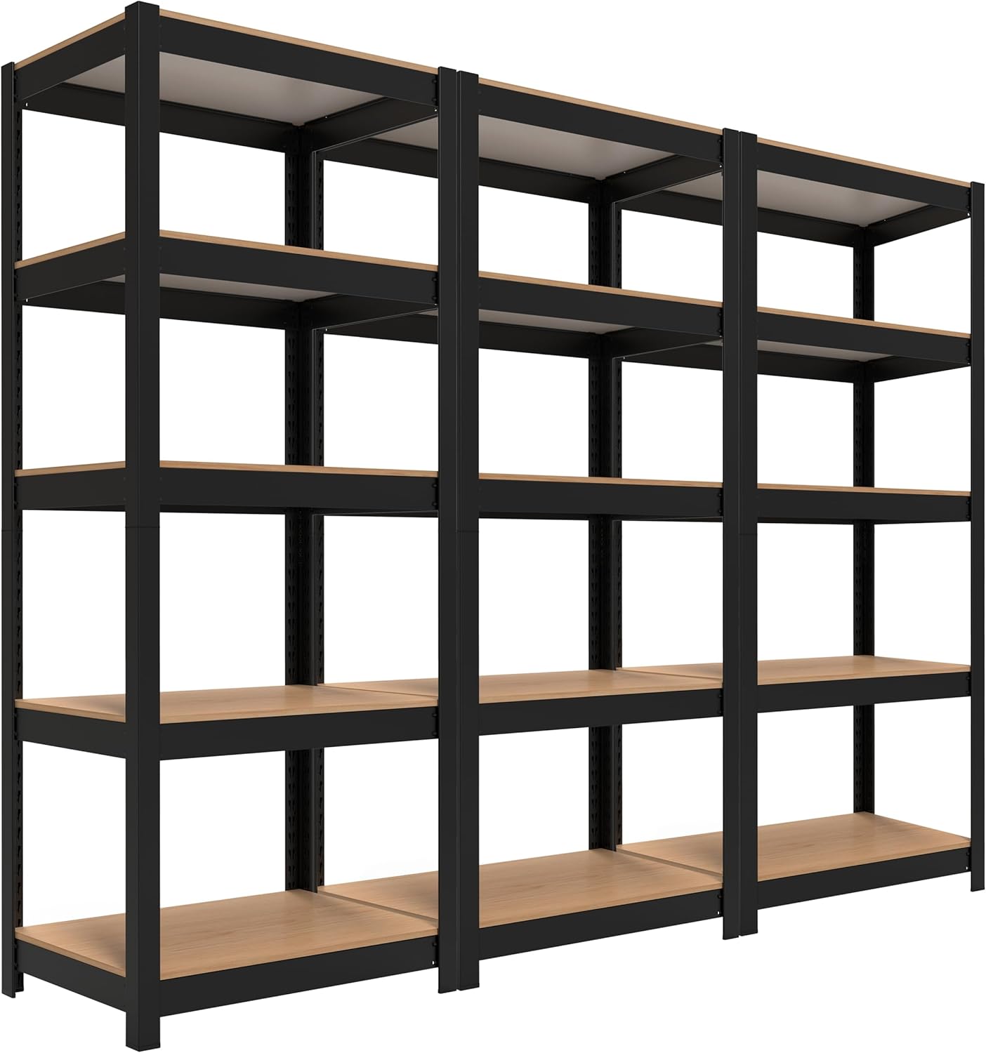 HOMEDANT House Black 5 Tier Shelving Unit for Versatile Storage